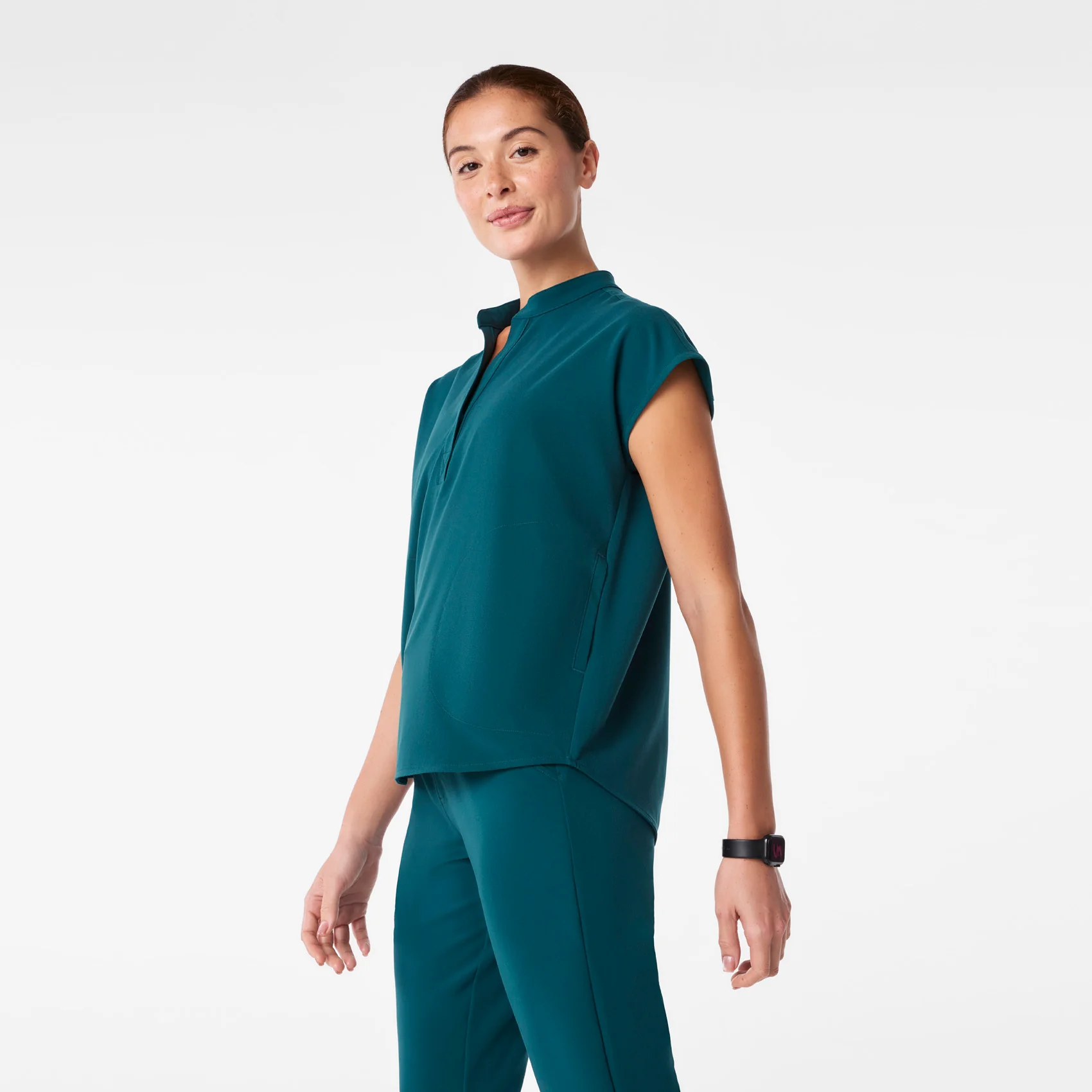 women's Caribbean Blue Rafaela - Oversized Scrub Top⢠- Image 3
