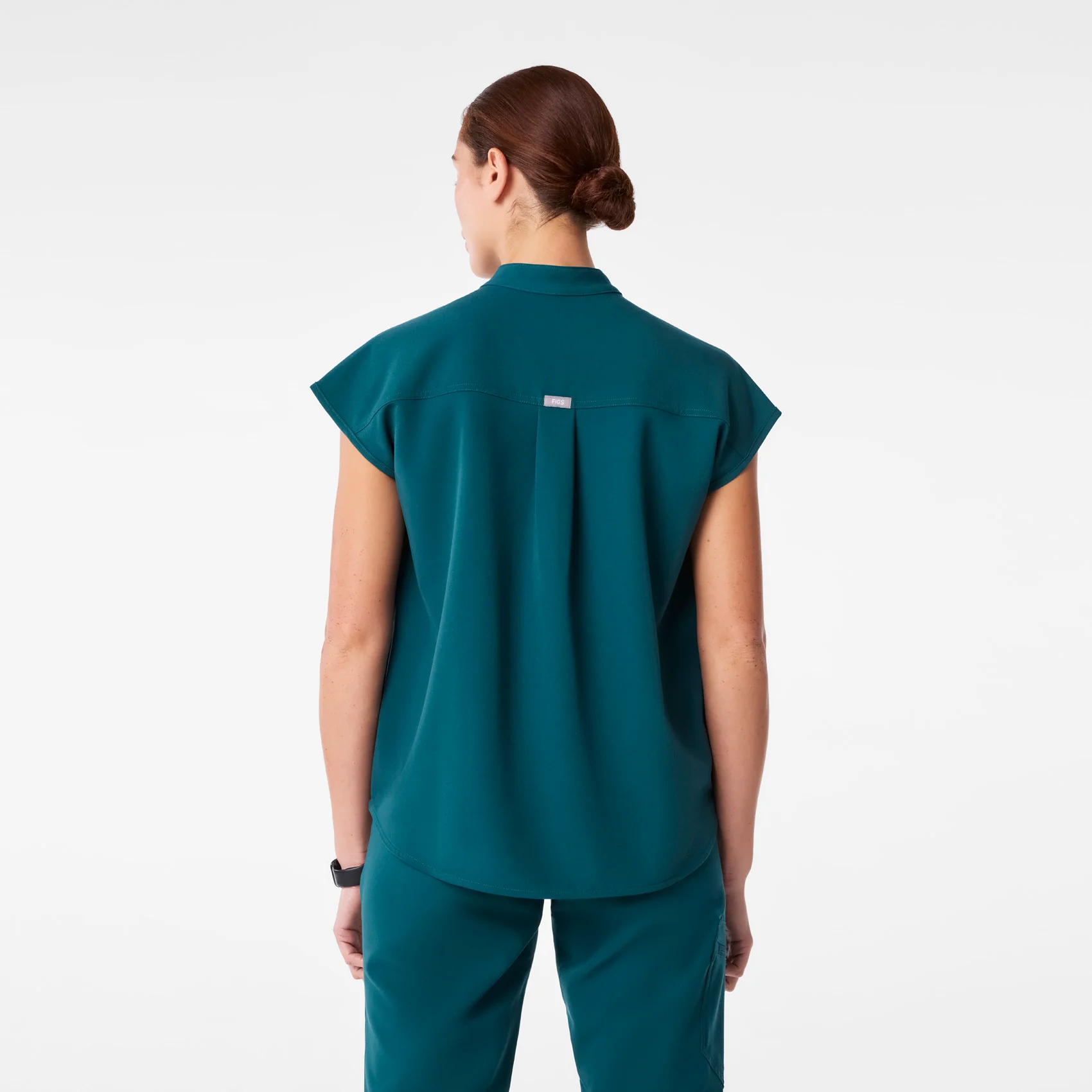 women's Caribbean Blue Rafaela - Oversized Scrub Top⢠- Image 4