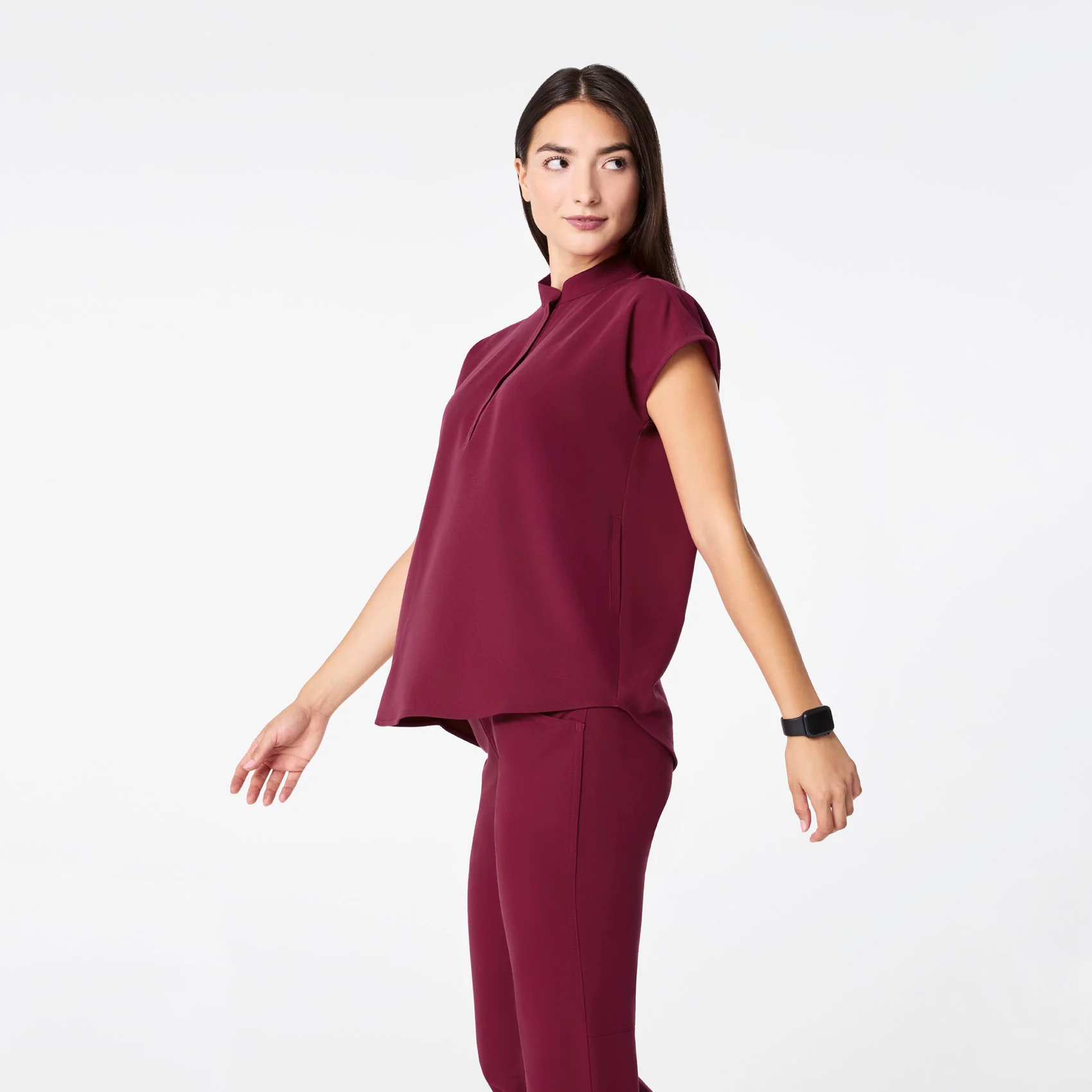 women's Deep Cranberry Rafaela - Oversized Scrub Top™ - Image 3
