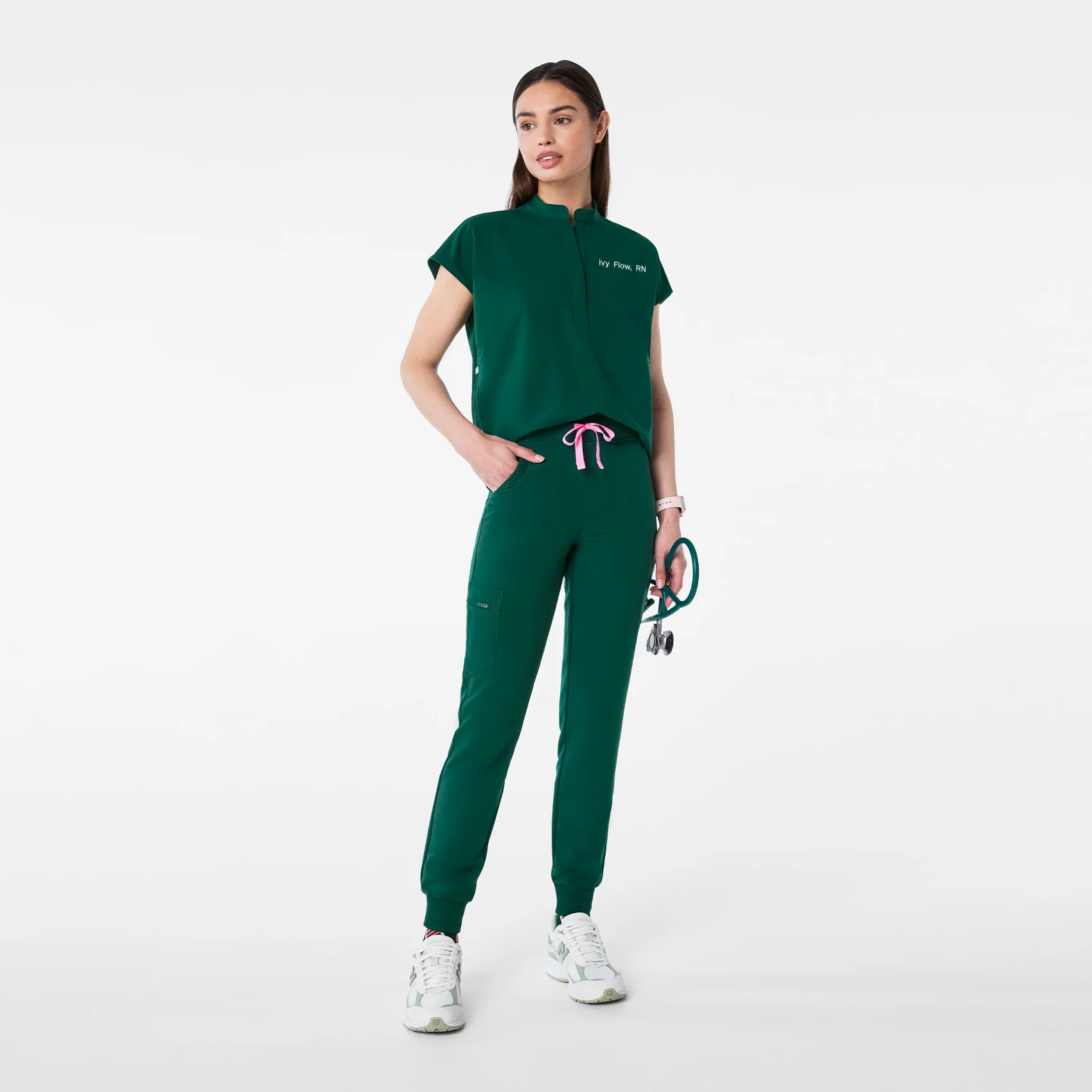 women's Forest Green Rafaela - Oversized Scrub Top™ - Image 2