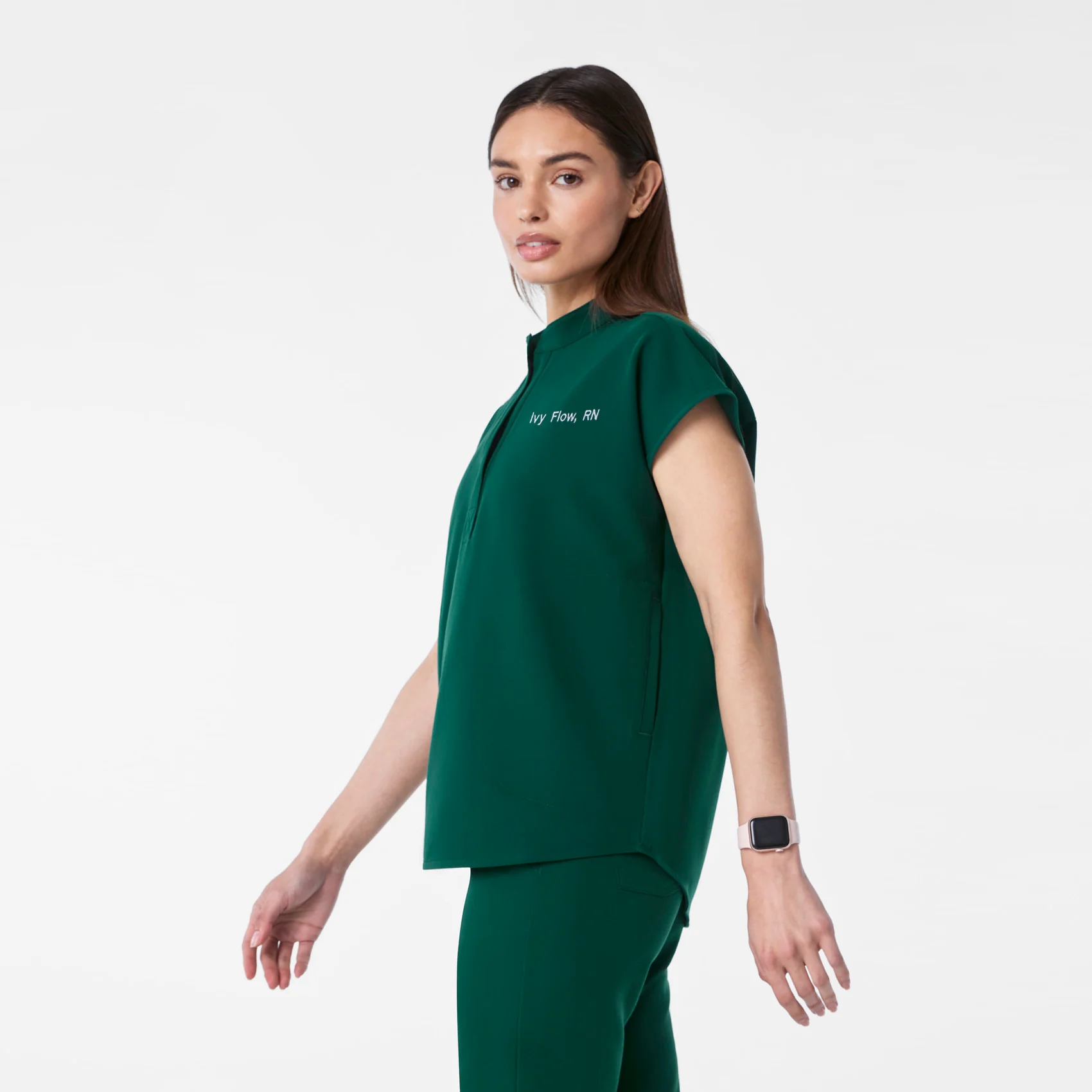 women's Forest Green Rafaela - Oversized Scrub Top™ - Image 3