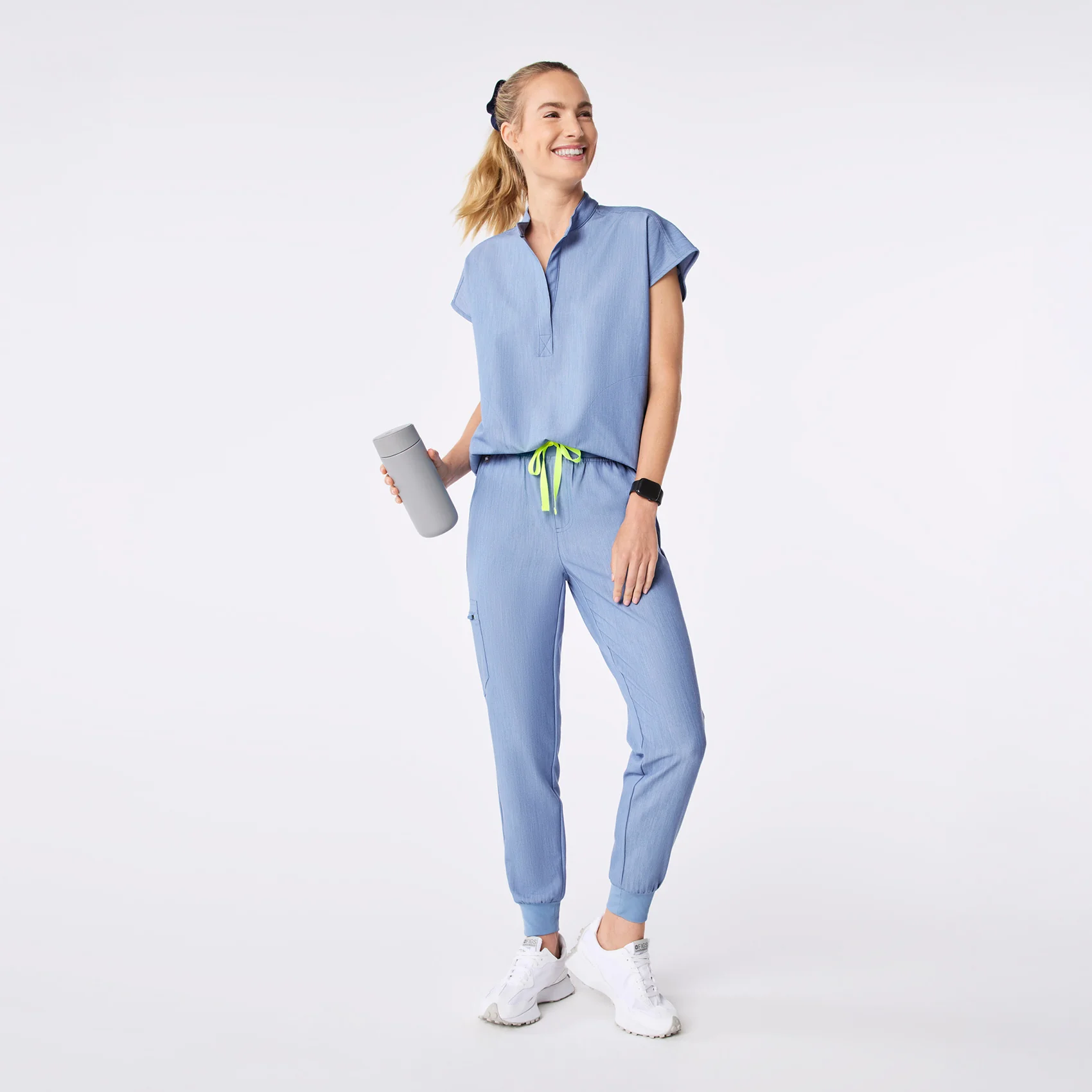 women's Heather Indigo Rafaela - Oversized Scrub Top⢠- Image 2
