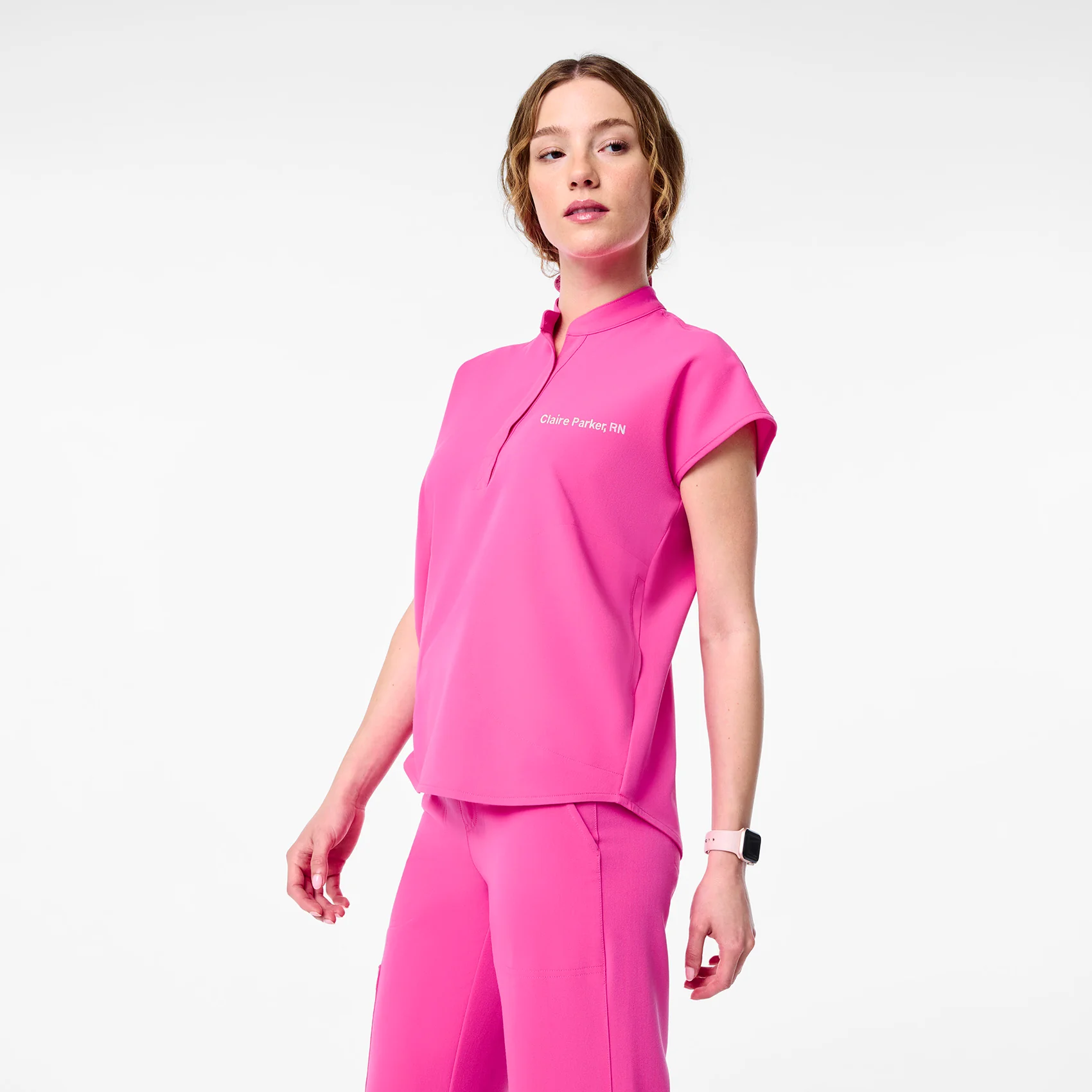 women's Rapid Response Pink - Oversized Scrub Top⢠- Image 3