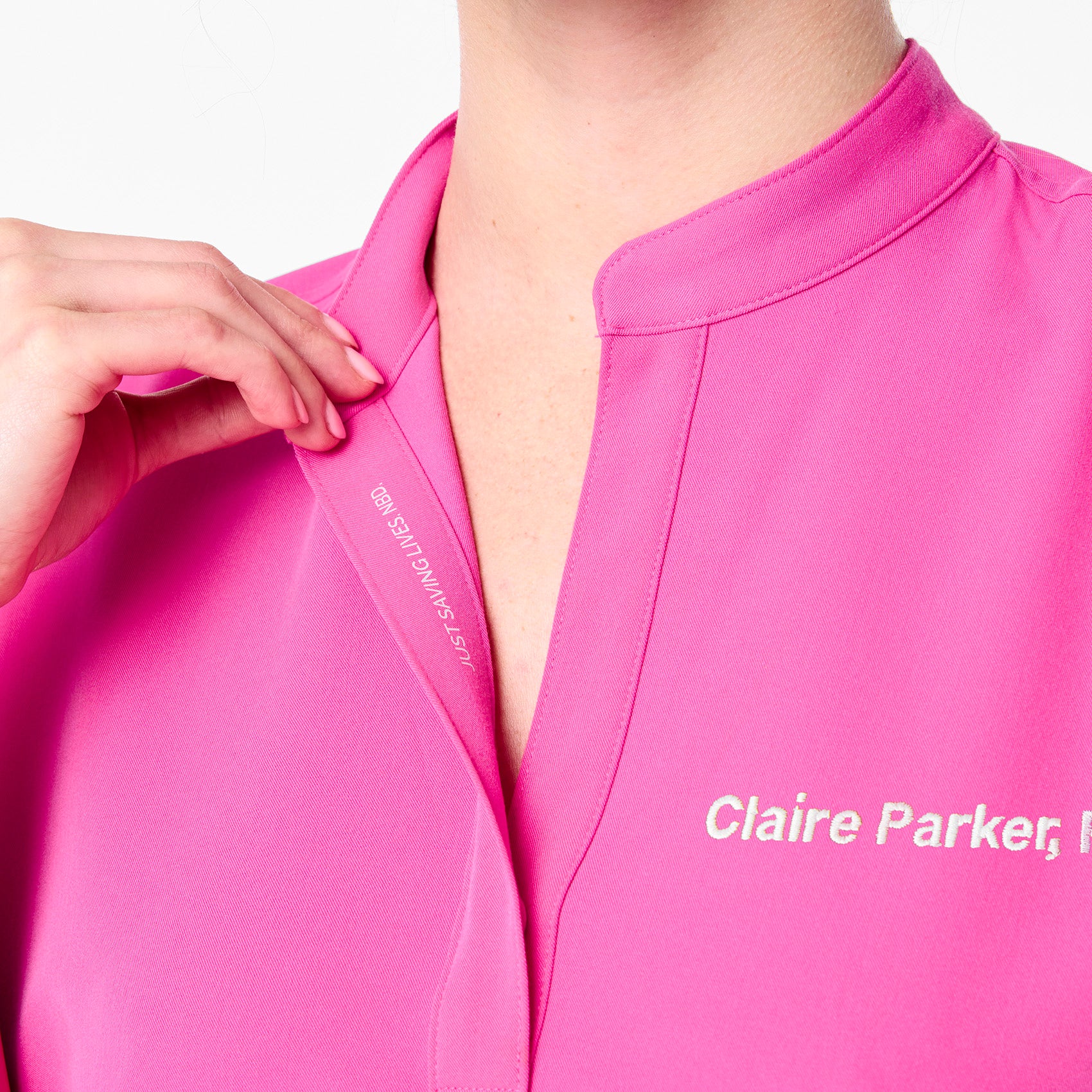 women's Rapid Response Pink - Oversized Scrub Top⢠- Image 6