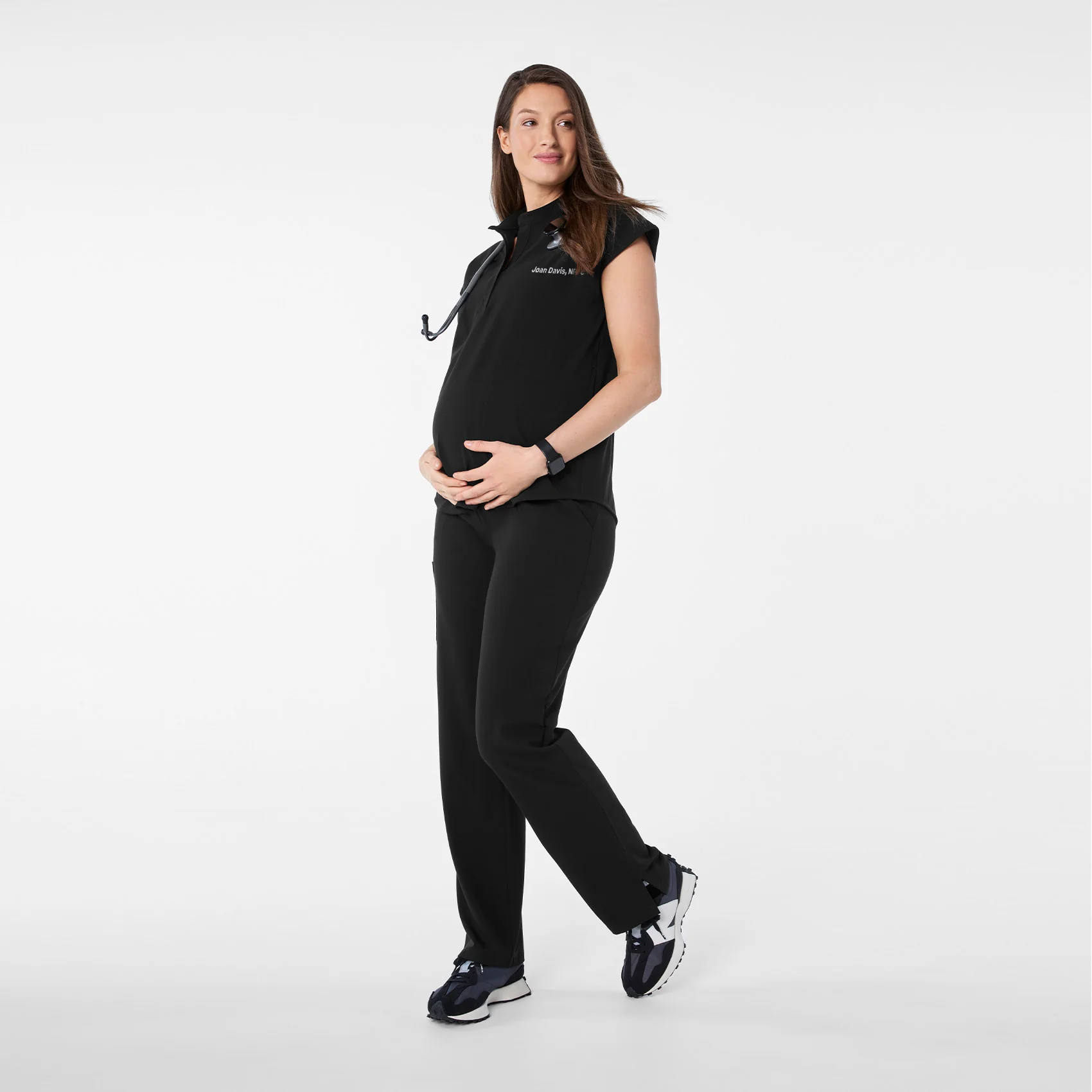 women's Black Rafaela Maternity  -  Scrub Top™ - Image 2