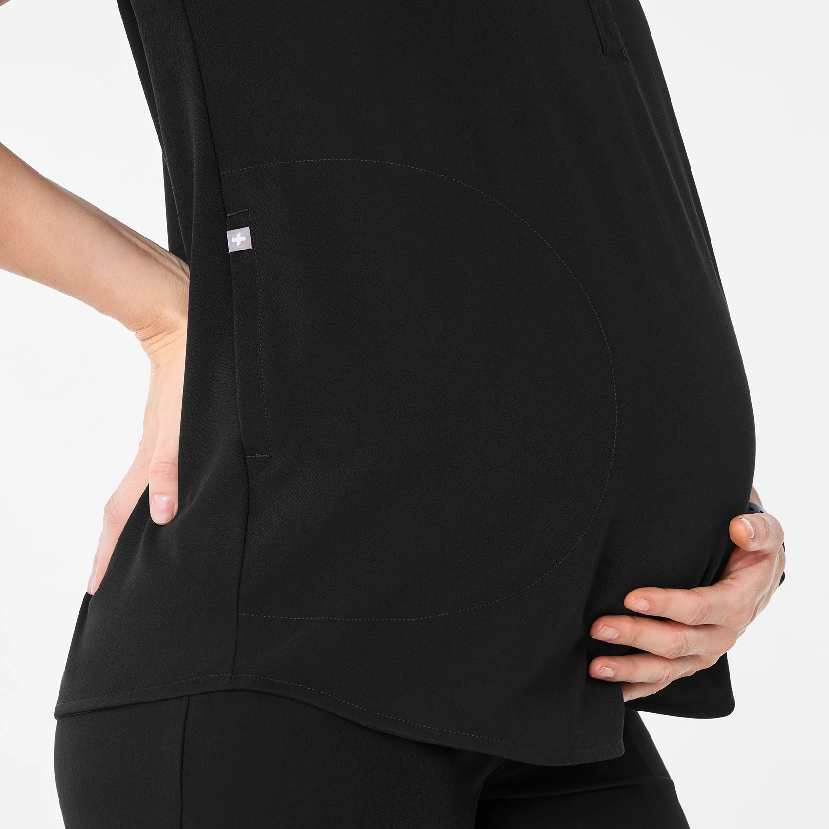 women's Black Rafaela Maternity  -  Scrub Top™ - Image 8