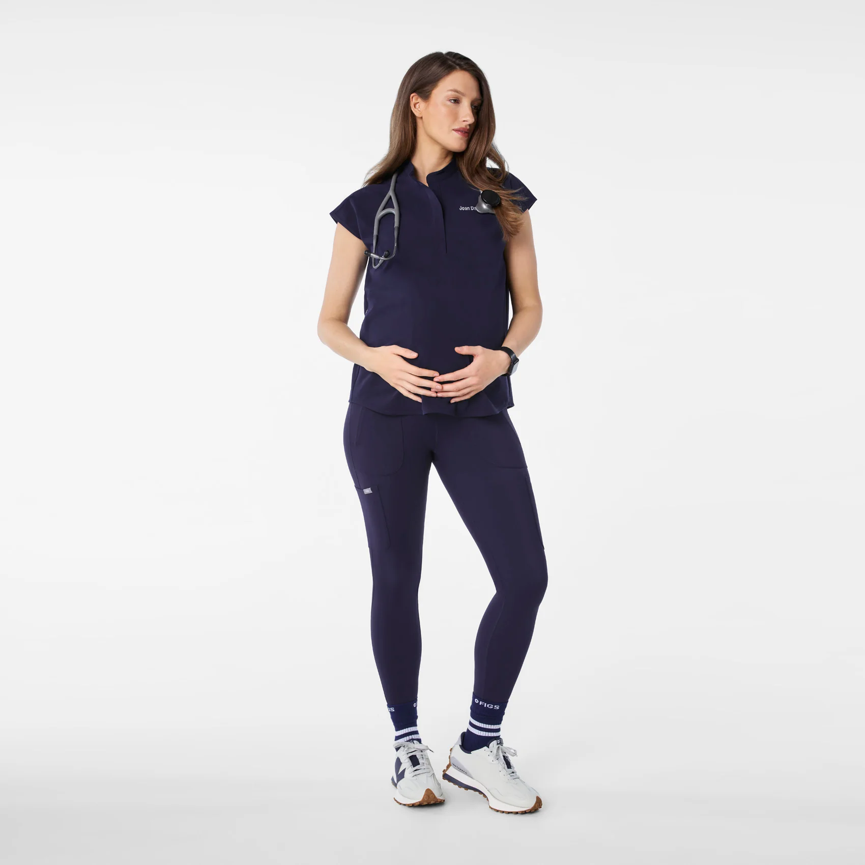 women's Navy Rafaela Maternity  -  Scrub Top™ - Image 2