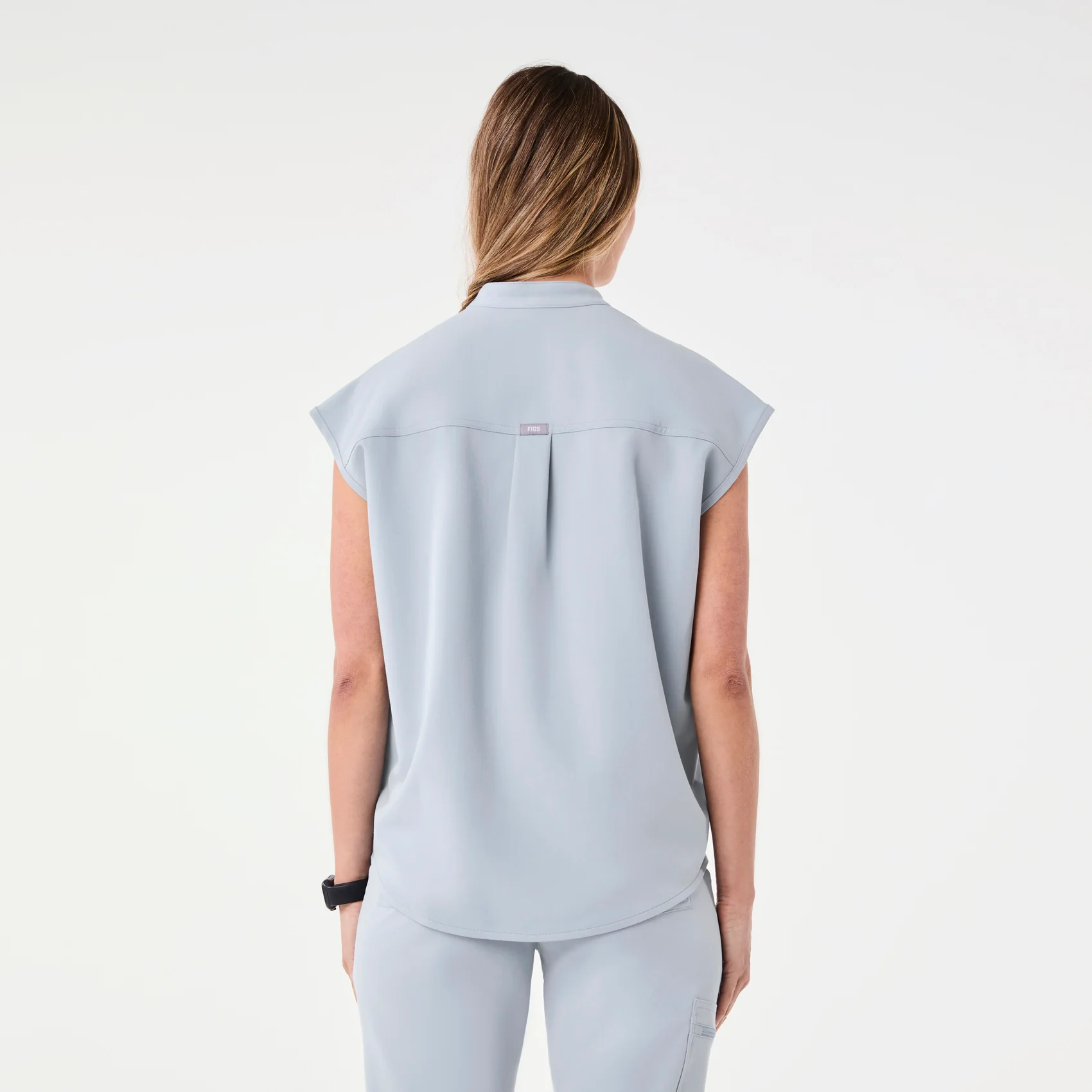 women's Dusty Blue Rafaela - Oversized Scrub Top⢠- Image 4