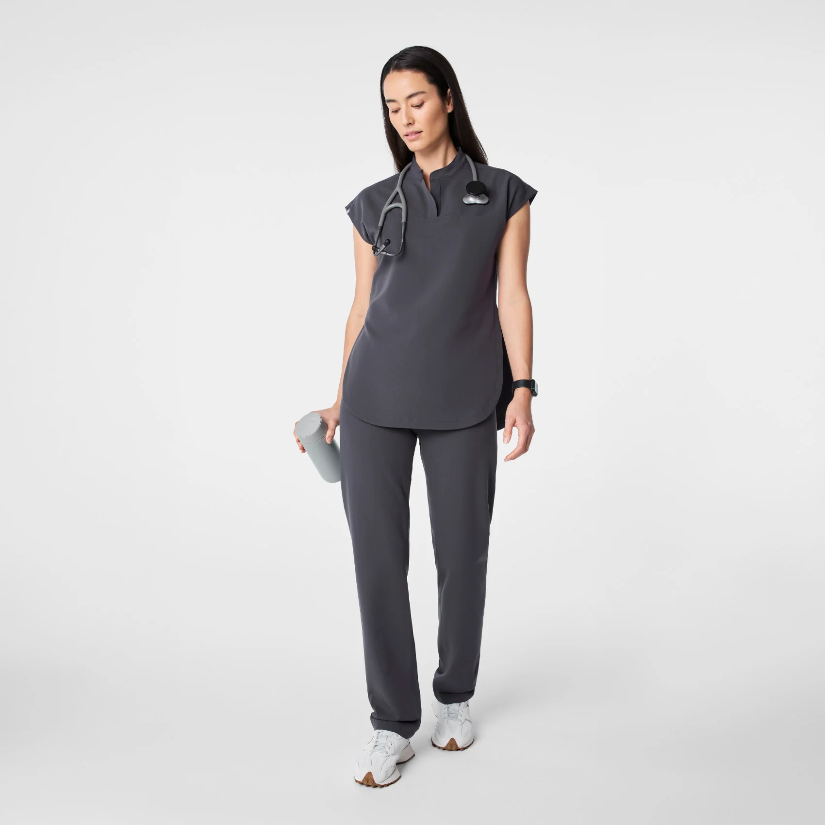 women's Charcoal Rafaela - Tunic Scrub Top™ - Image 2