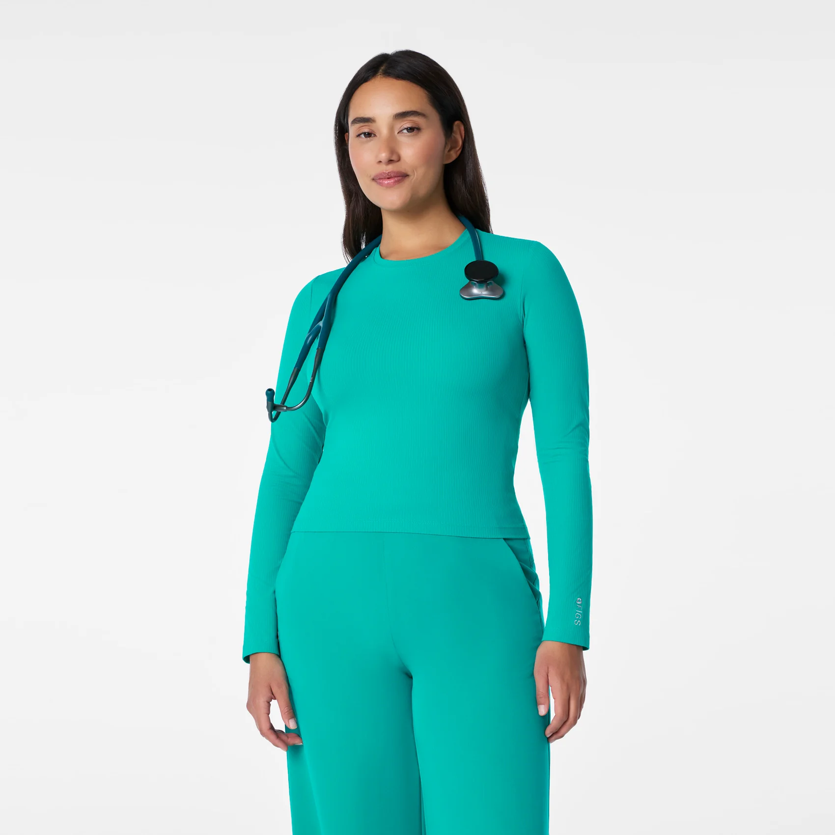 women's Lagoon Ribbed Cropped  - Longsleeve Underscrub