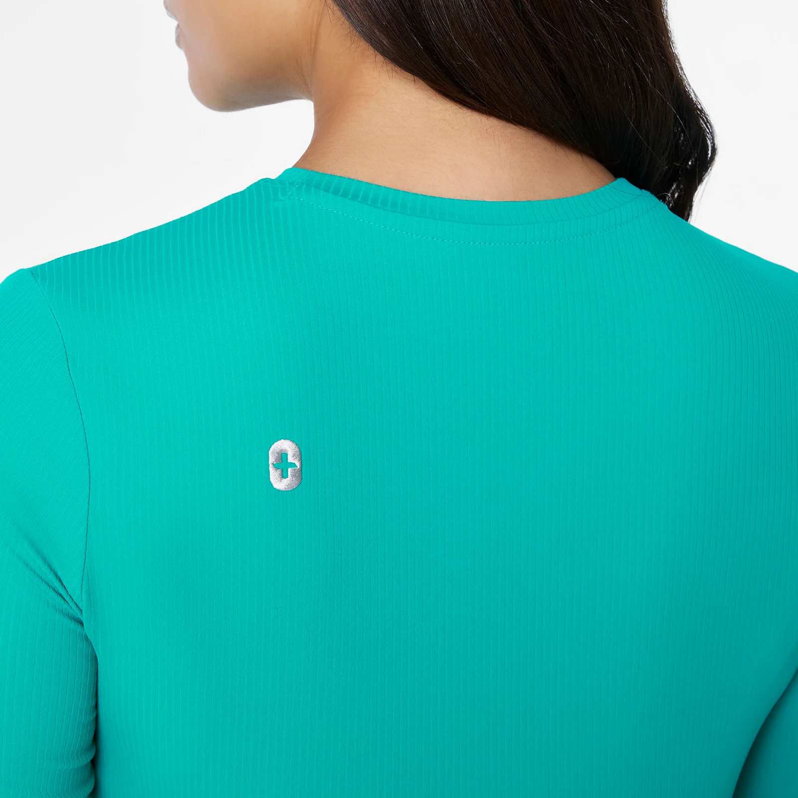 women's Lagoon Ribbed Cropped  - Longsleeve Underscrub - Image 2