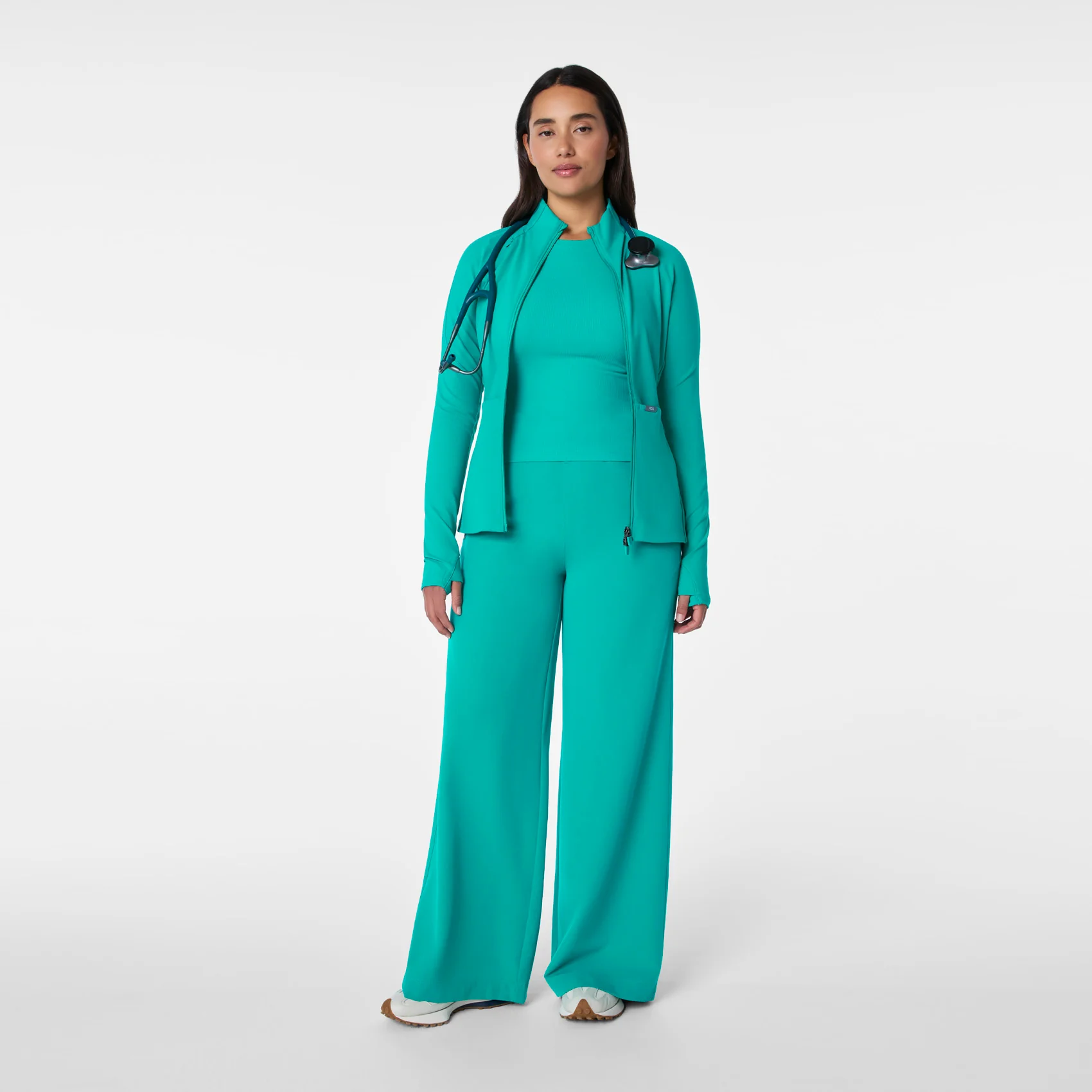 women's Lagoon Ribbed Cropped  - Longsleeve Underscrub - Image 4