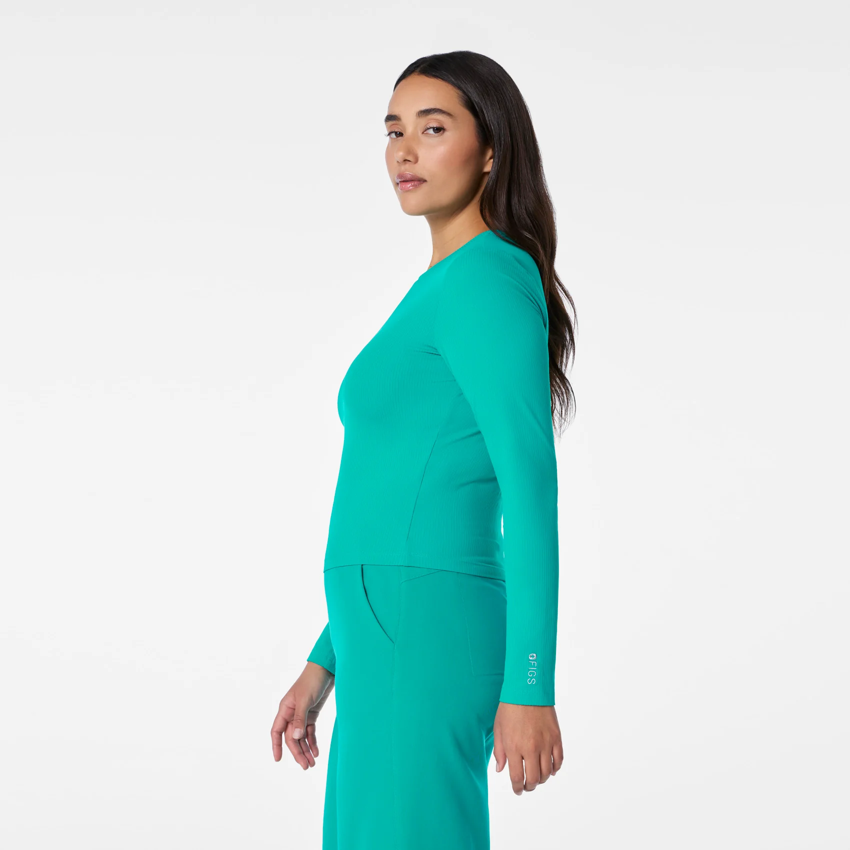 women's Lagoon Ribbed Cropped  - Longsleeve Underscrub - Image 5