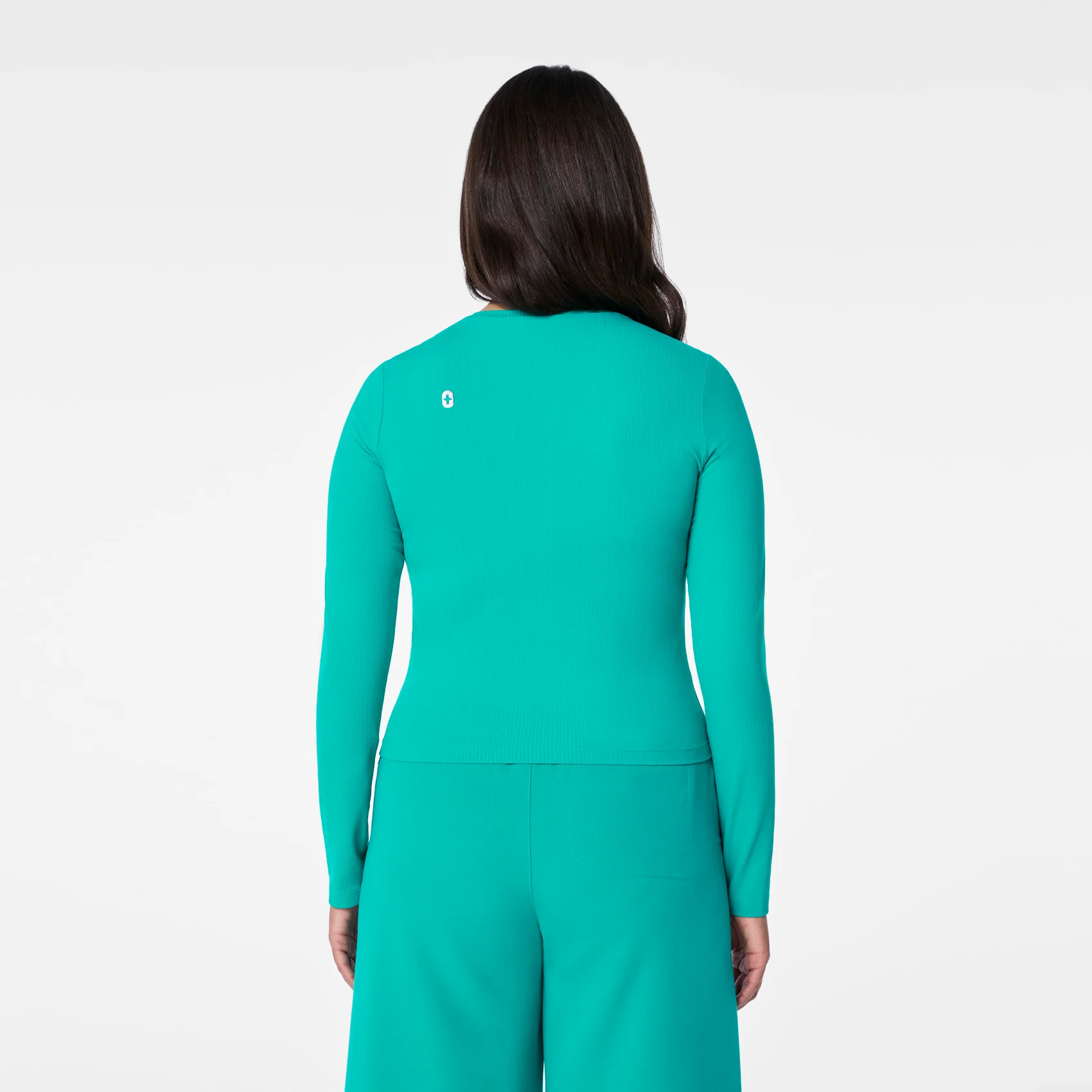 women's Lagoon Ribbed Cropped  - Longsleeve Underscrub - Image 6