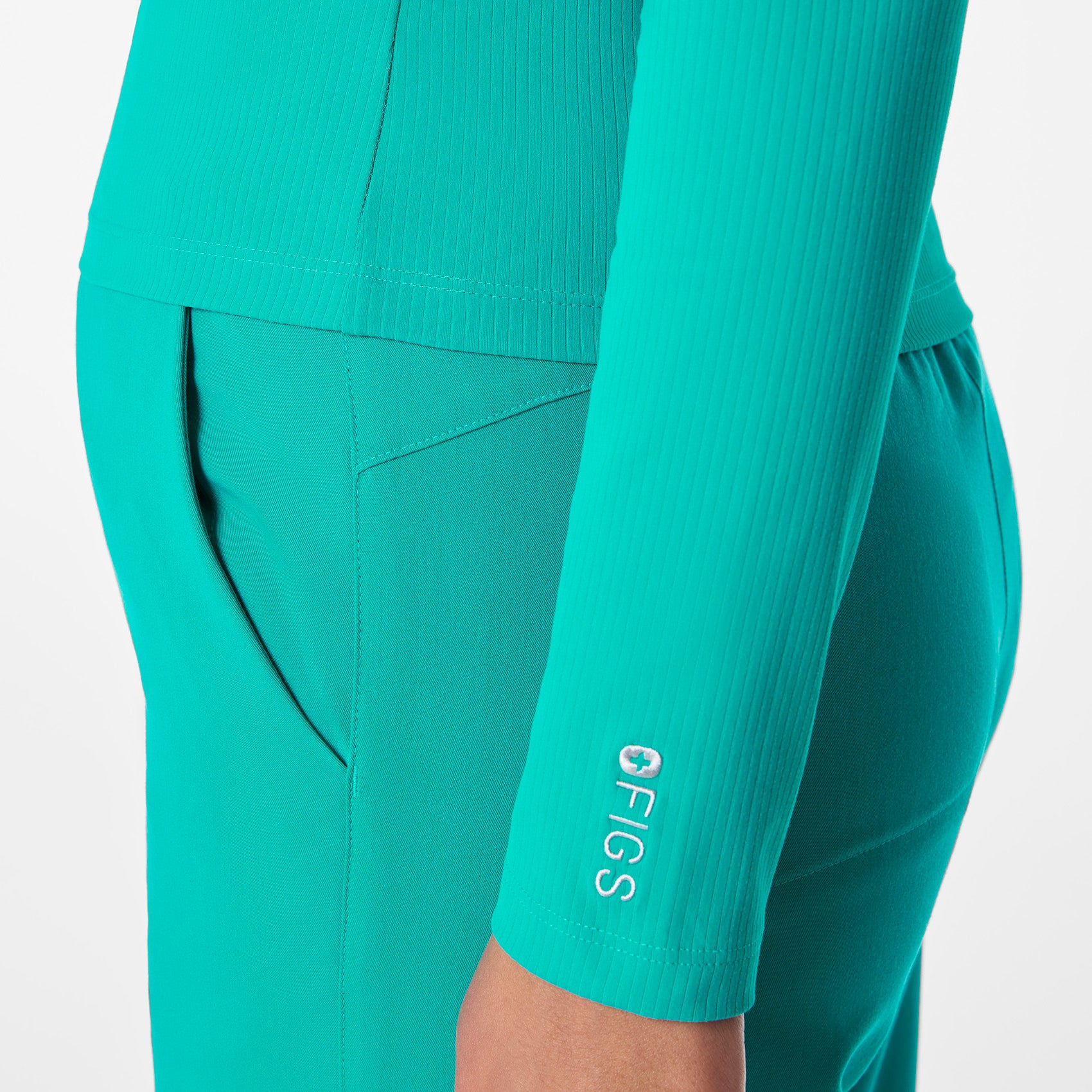 women's Lagoon Ribbed Cropped  - Longsleeve Underscrub - Image 7