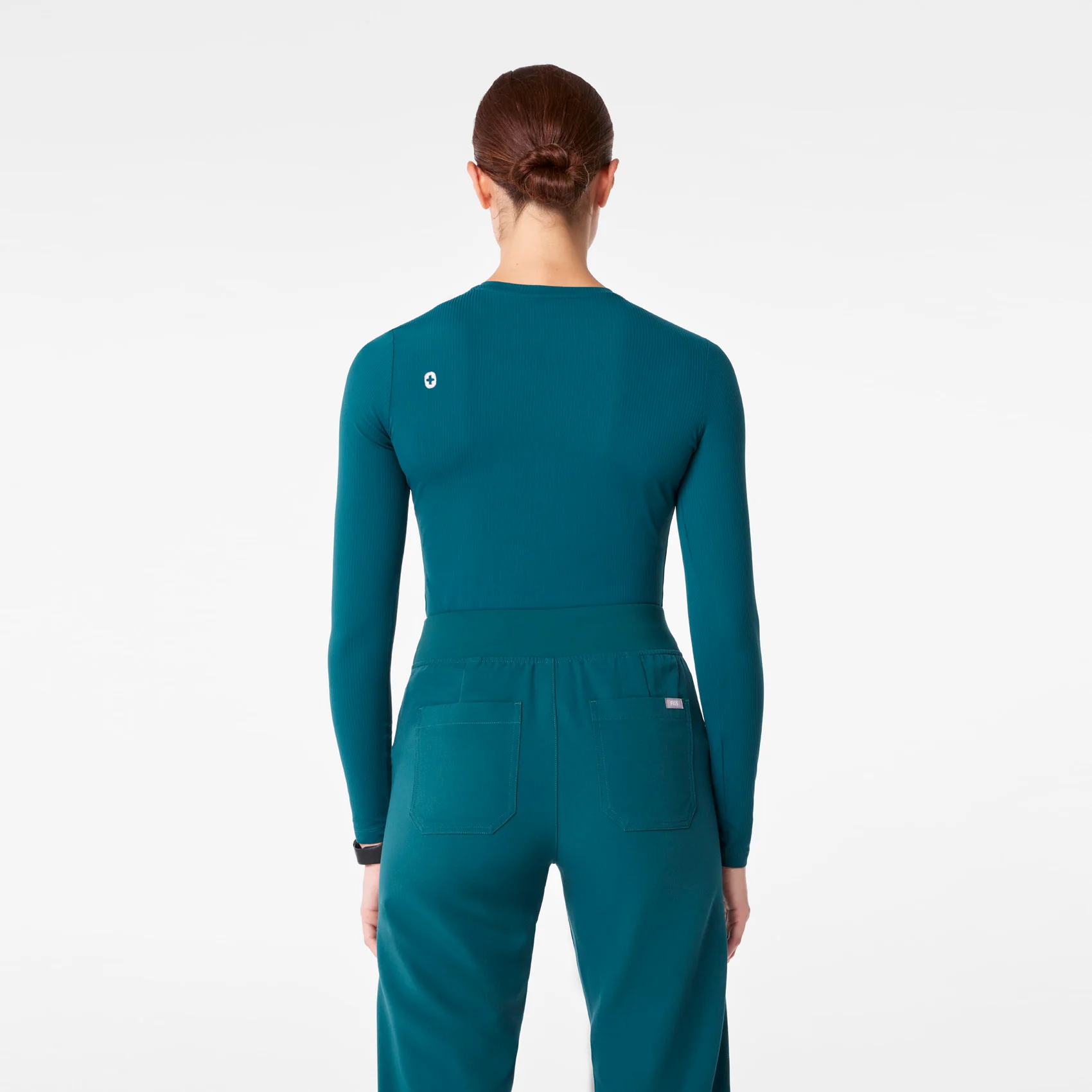 women's Caribbean Blue Ribbed - Longsleeve Underscrub - Image 5