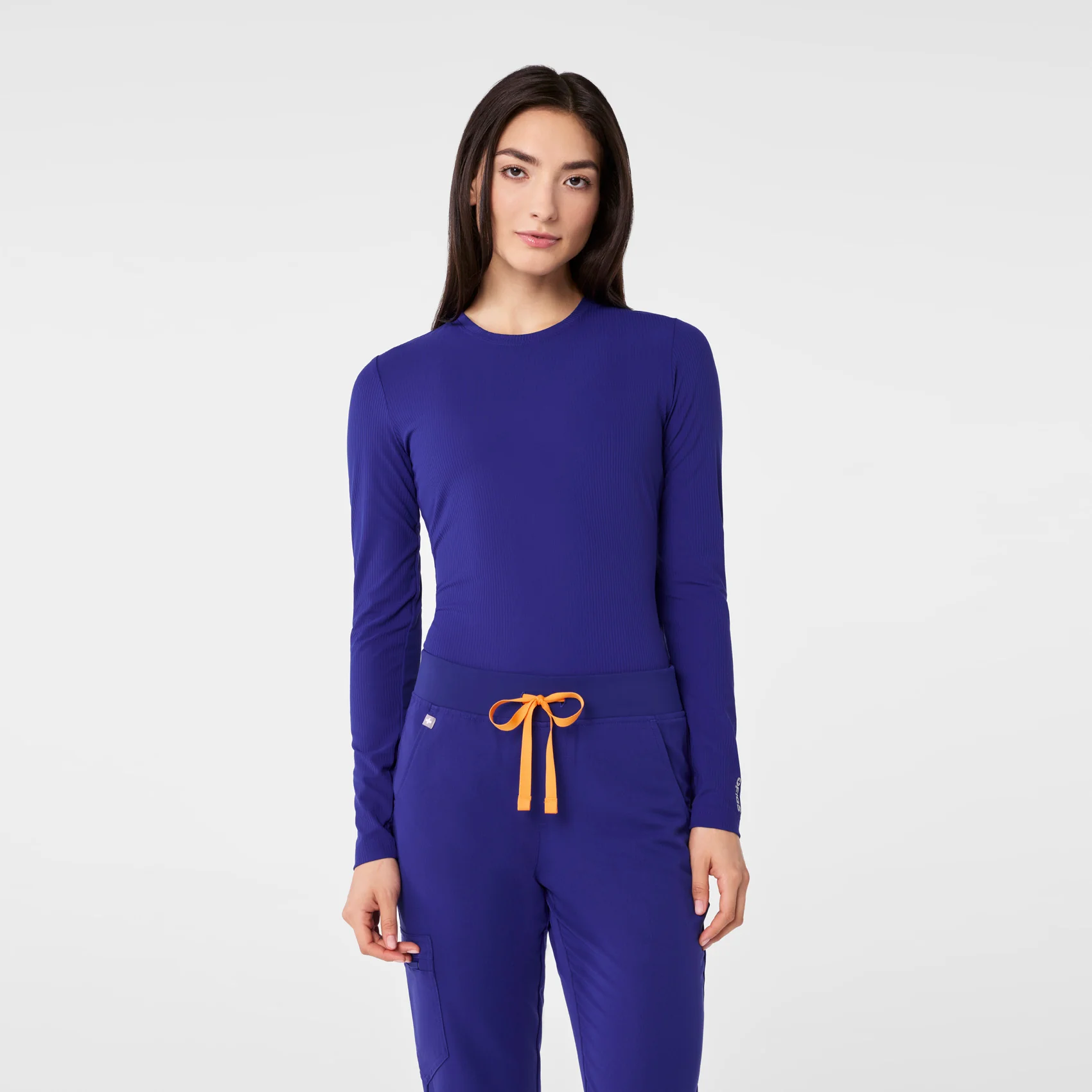 women's Deep Royal Blue Ribbed - Longsleeve Underscrub