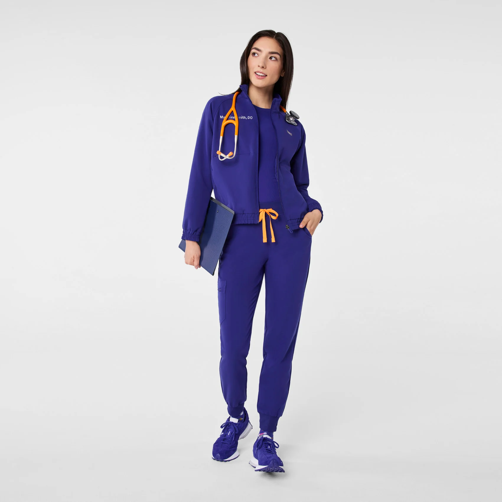 women's Deep Royal Blue Ribbed - Longsleeve Underscrub - Image 6