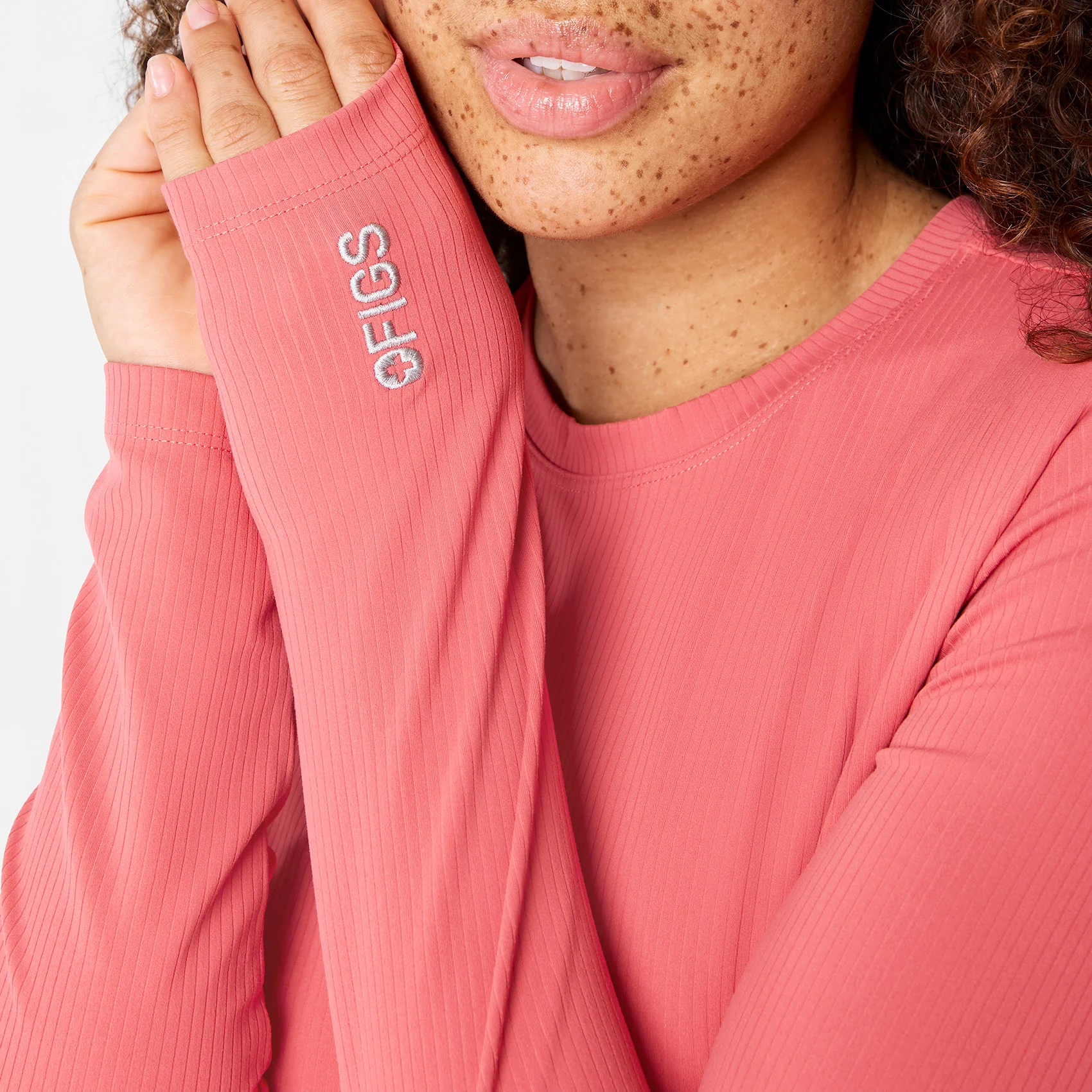 women's Pulmonary Pink Ribbed - Longsleeve Underscrub - Image 7