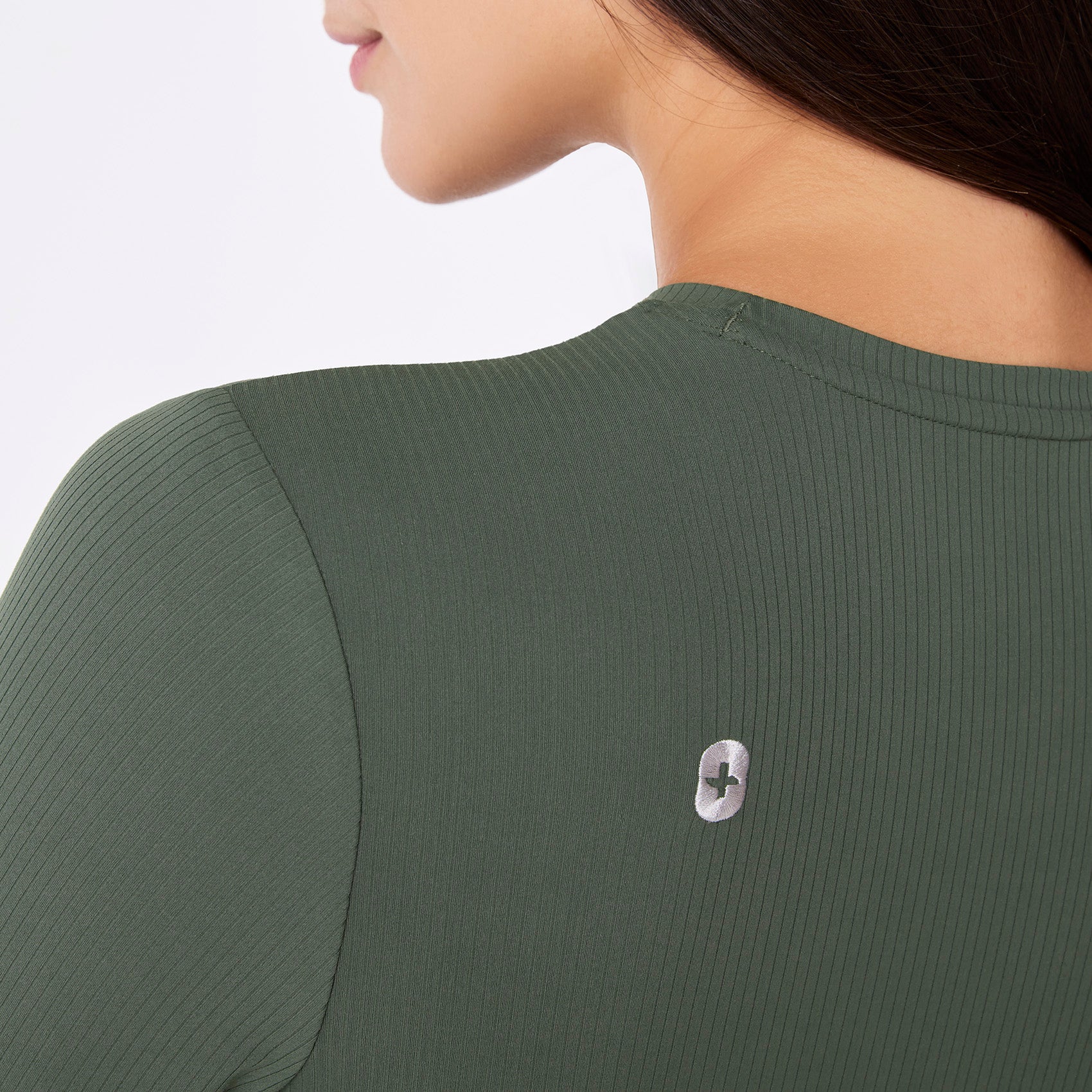 women's Moss Ribbed - ¾ Sleeve Underscrub - Image 2