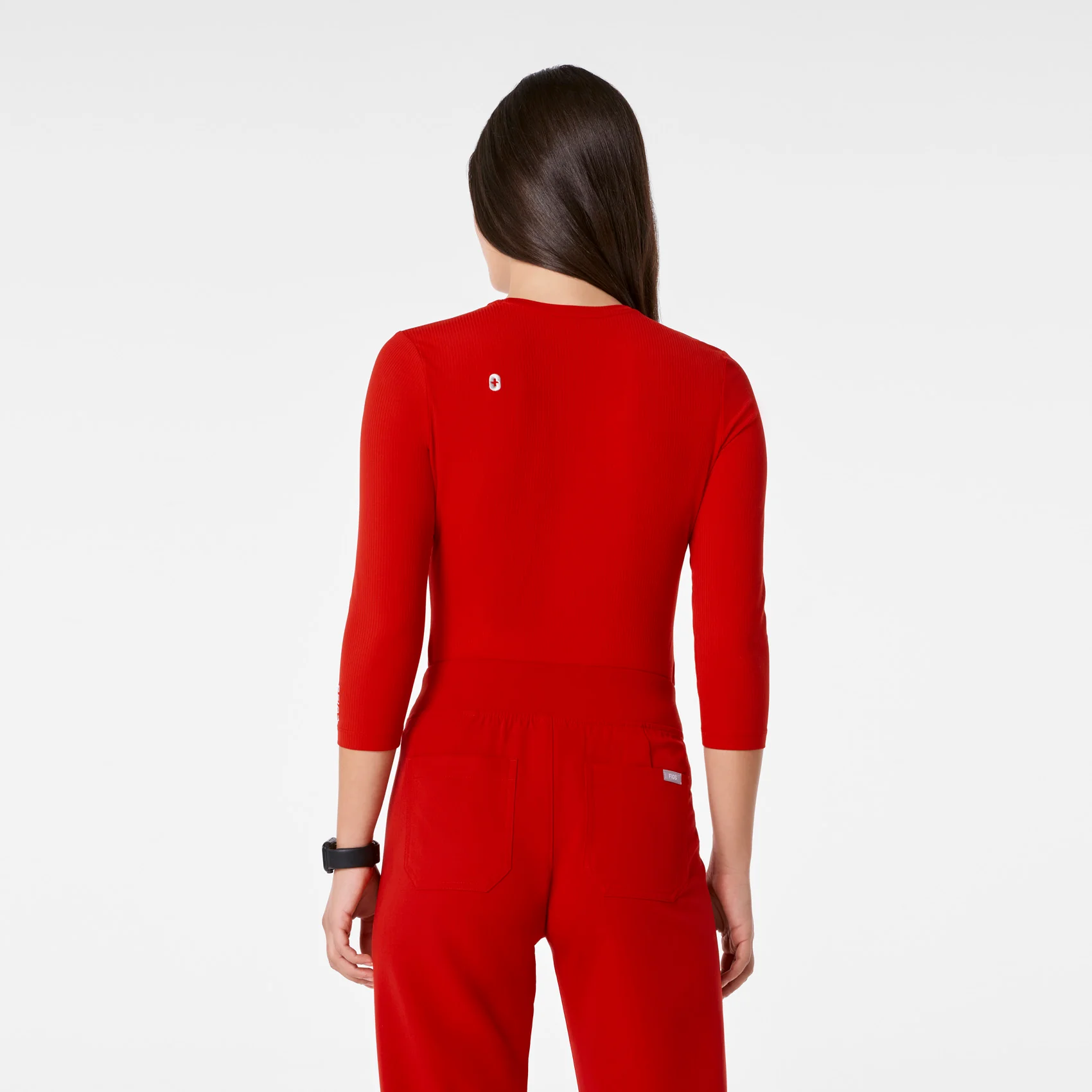 women's Winning Red Ribbed - ¾ Sleeve Underscrub - Image 4