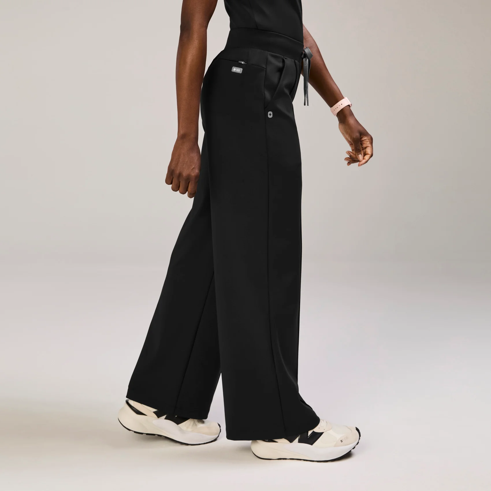 women's Black High Waisted Salina FORMx Wide Leg - Scrub Pant⢠- Image 3