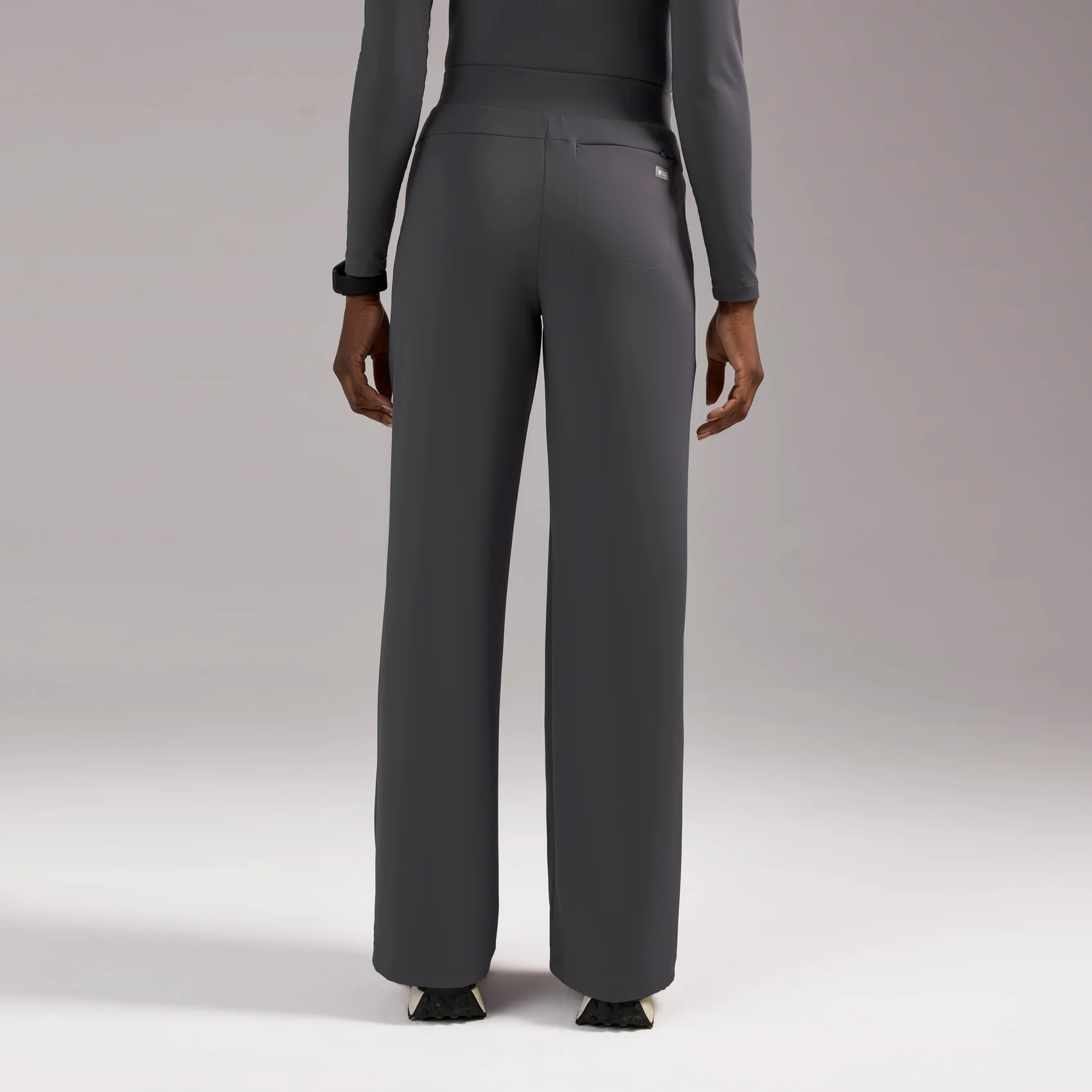 women's Charcoal High Waisted Salina FORMx Wide Leg - Scrub Pant⢠- Image 4