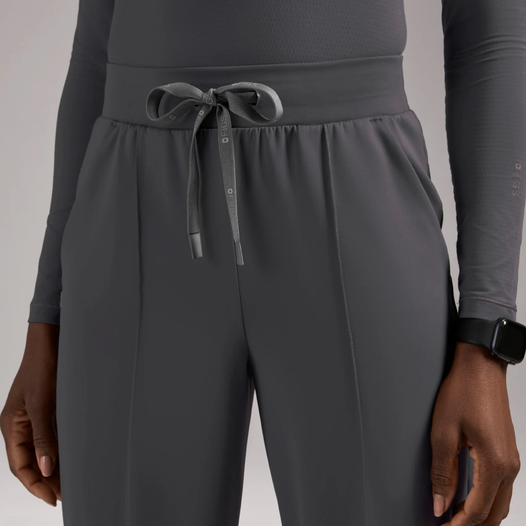 women's Charcoal High Waisted Salina FORMx Wide Leg - Tall Scrub Pant™ - Image 5