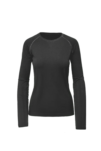 women's Black Salta Seamless - Longsleeve Underscrub - Image 7