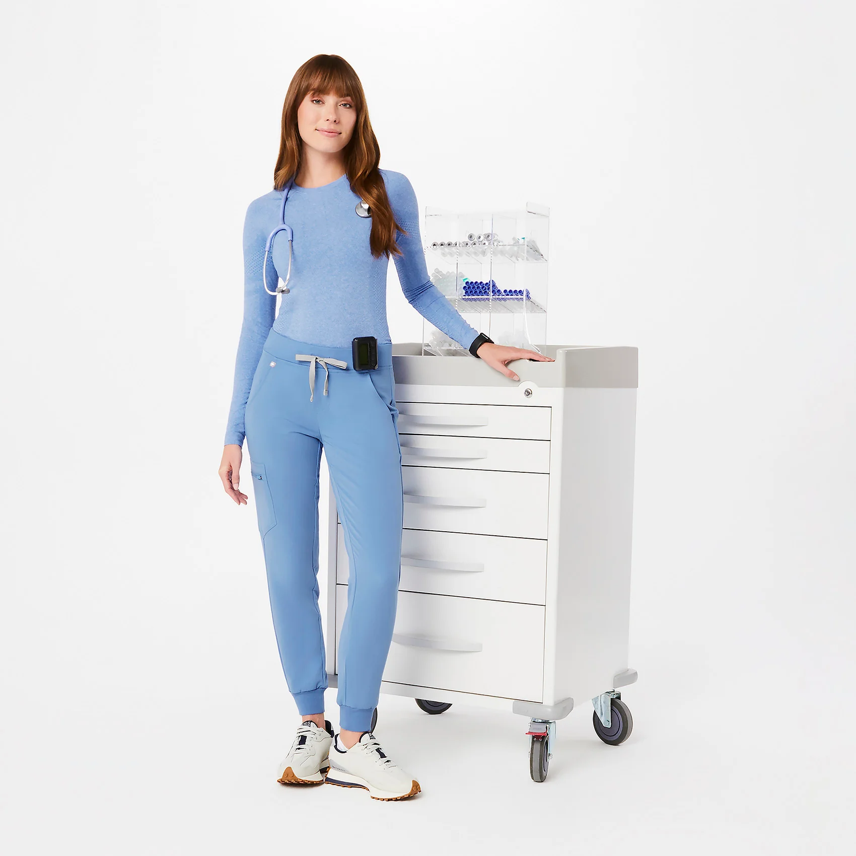 women's Ceil Blue Salta Seamless - Longsleeve Underscrub - Image 2