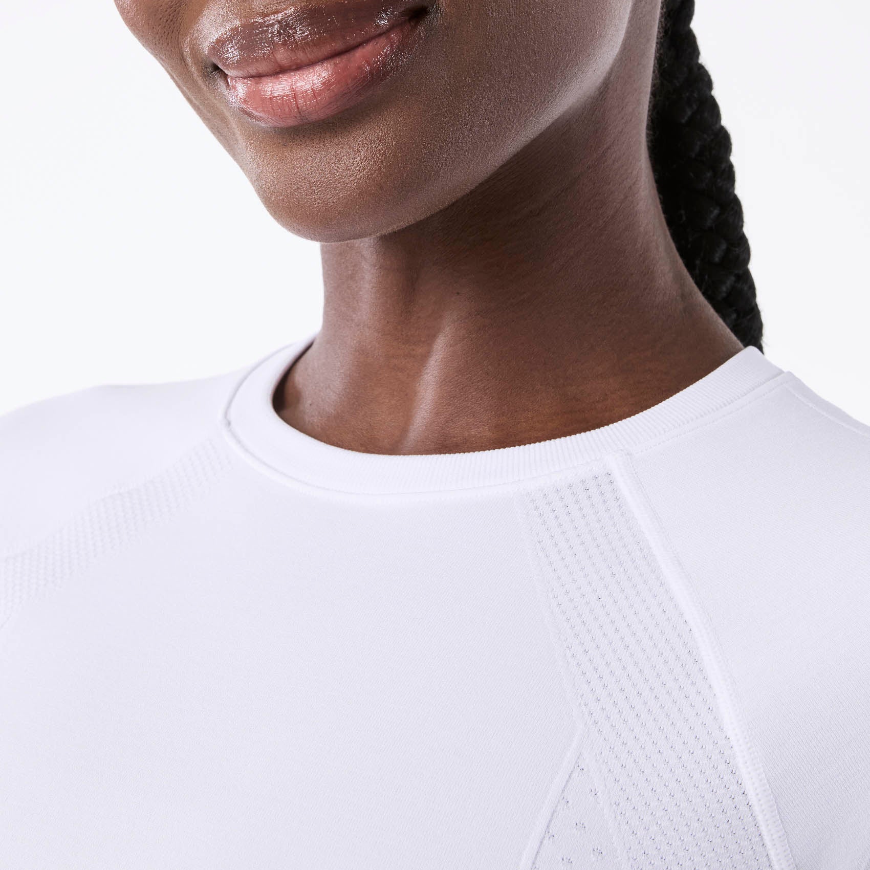 women's White Salta Seamless Cropped - Longsleeve Underscrub - Image 6