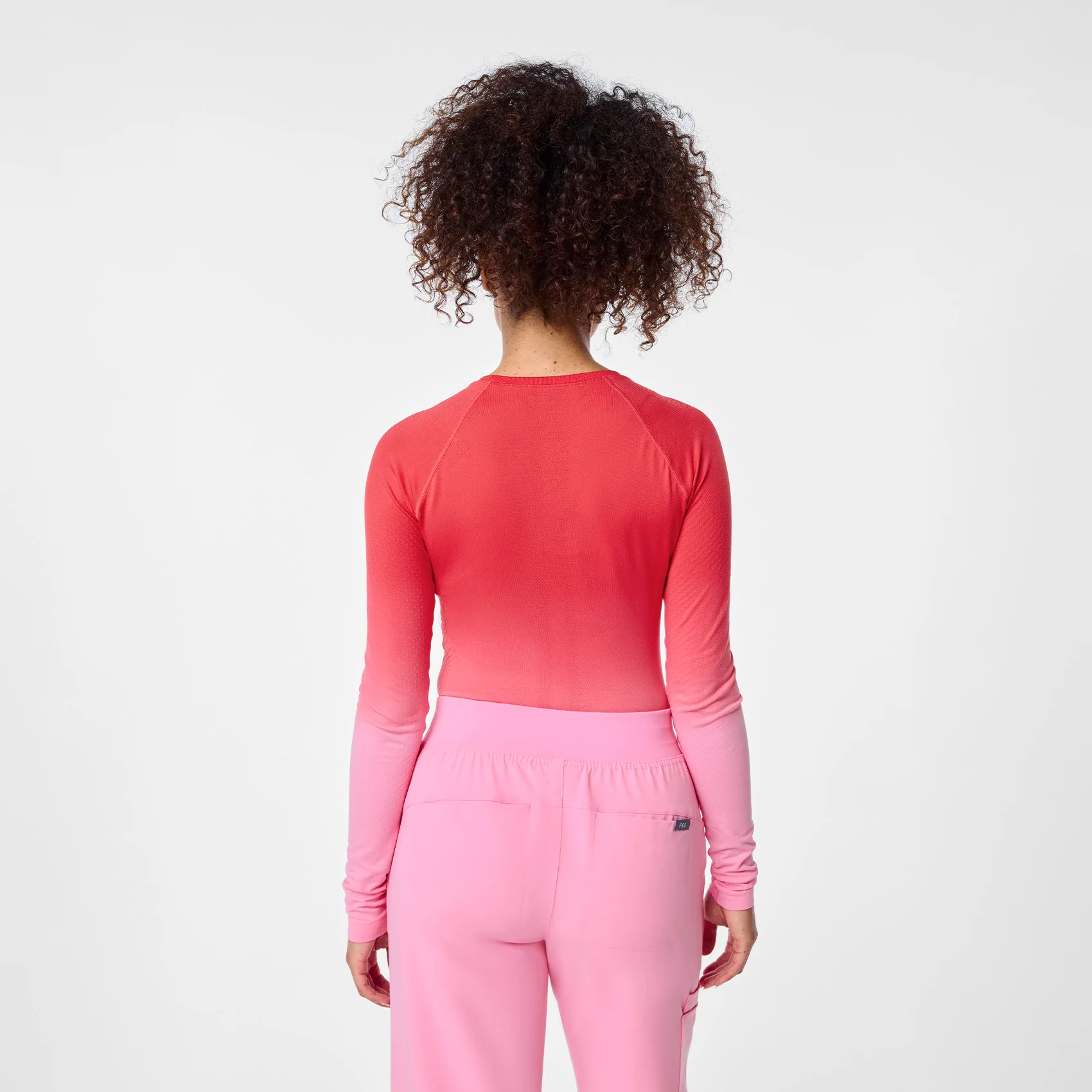 women's Ombre Sunrise Pink Salta Seamless - Longsleeve Underscrub - Image 4