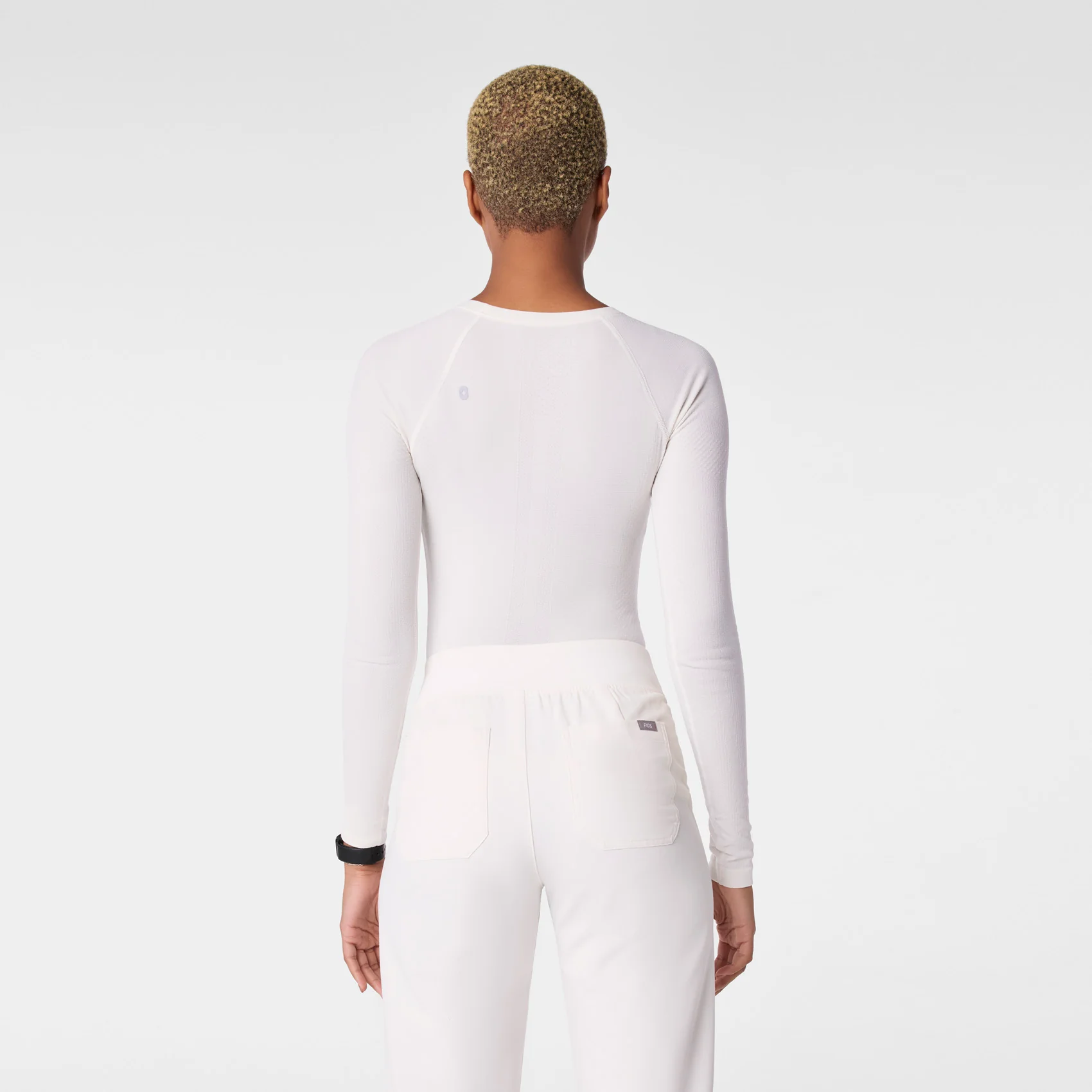 women's Off White Salta Shimmer Seamless - Longsleeve Underscrub - Image 4