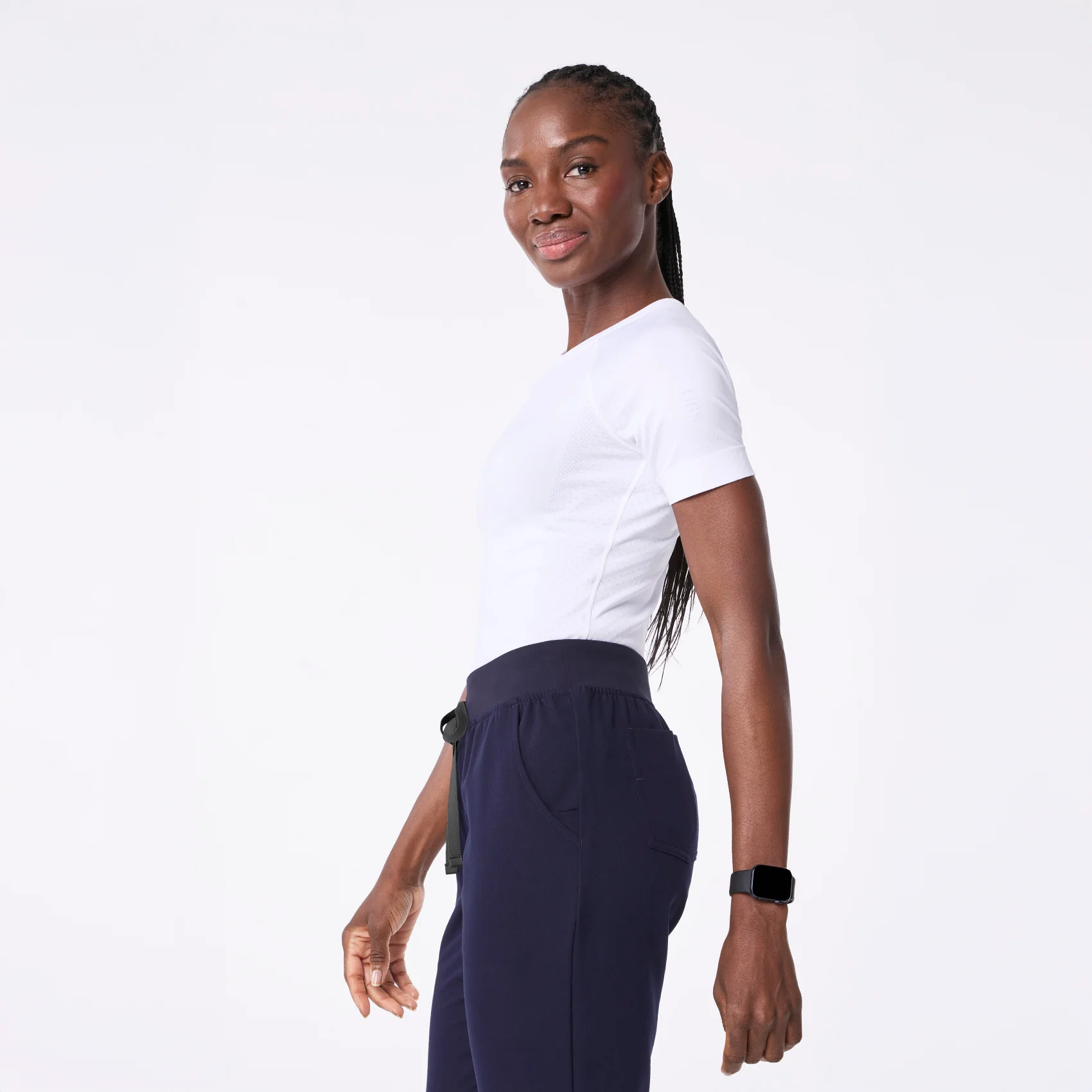 women's White Salta Seamless - Shortsleeve Underscrub - Image 3