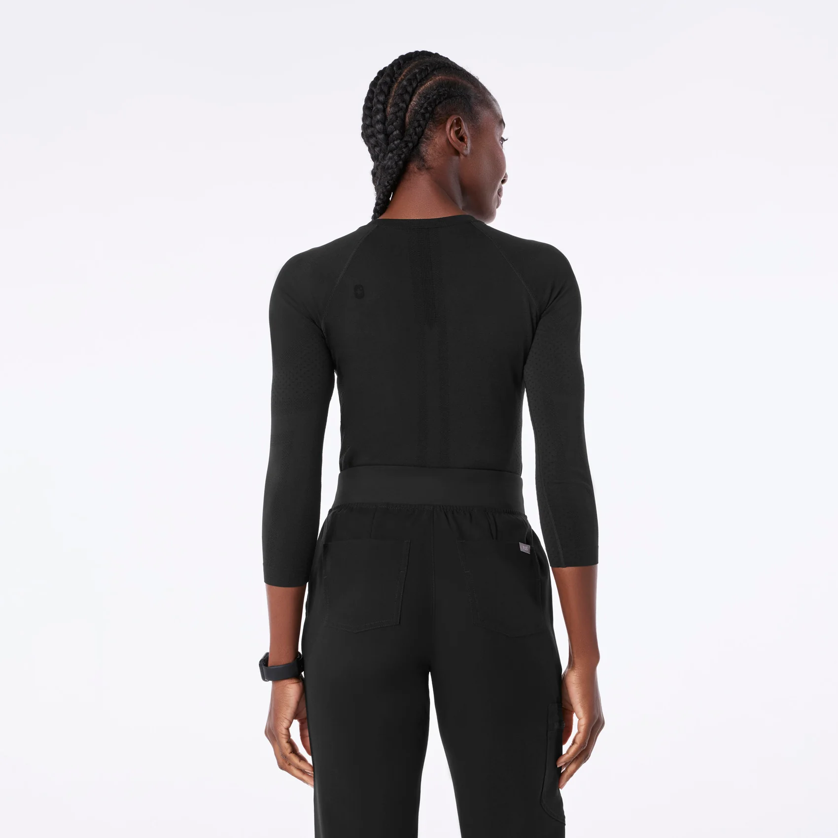 women's Black Salta Seamless - ¾ Sleeve Underscrub - Image 4