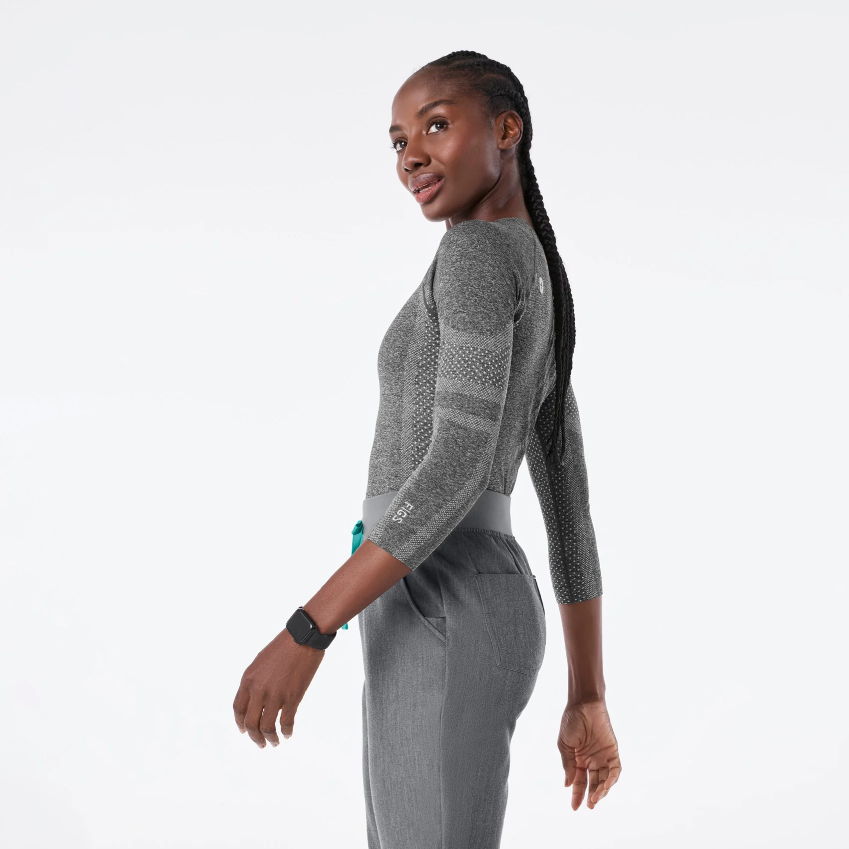 women's Graphite Salta Seamless - ¾ Sleeve Underscrub - Image 3