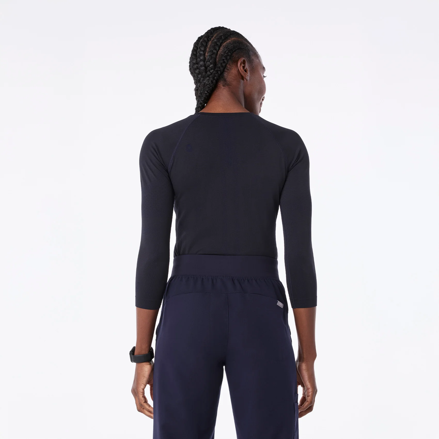 women's Navy Salta Seamless - ¾ Sleeve Underscrub - Image 4
