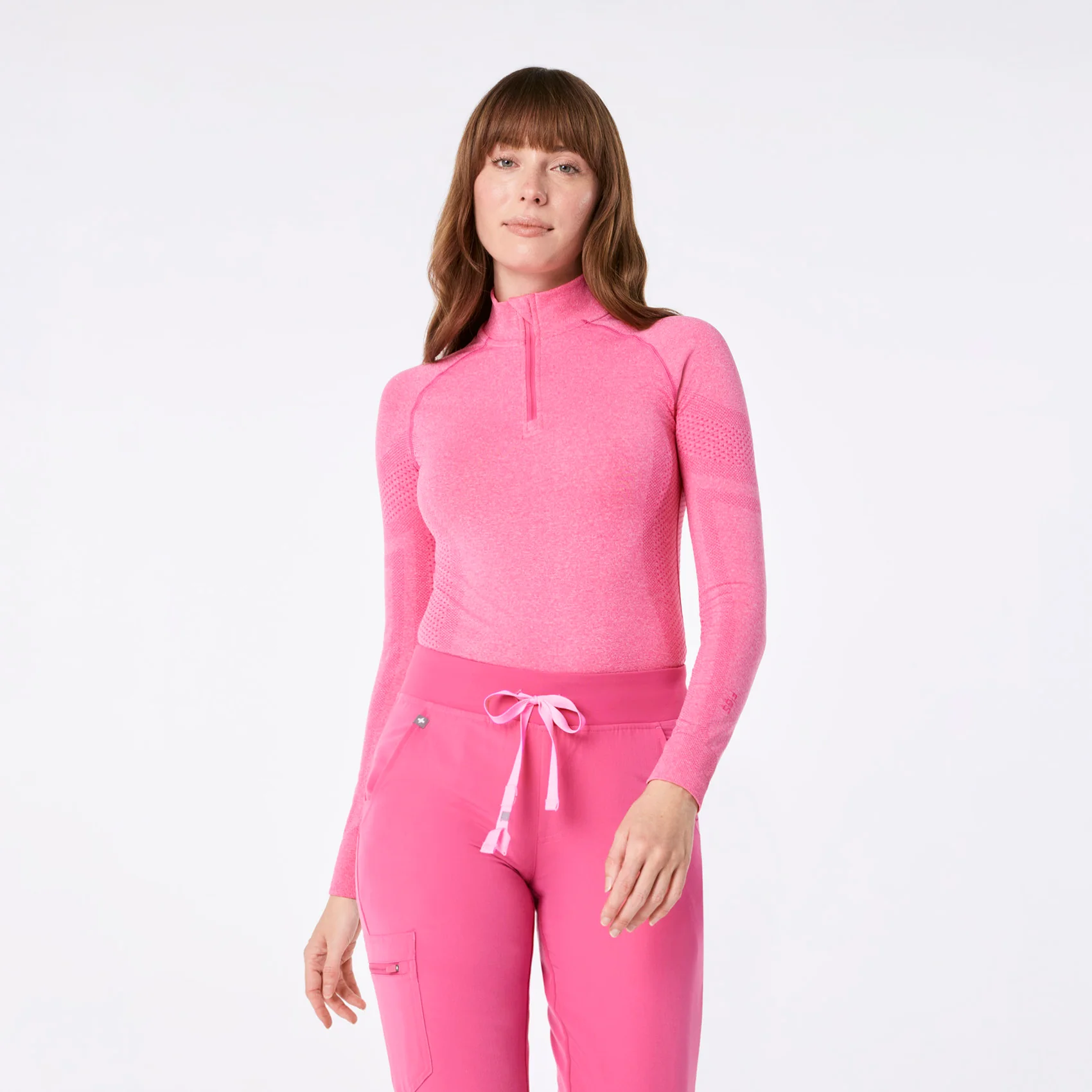 women's F'ing Pink Salta Seamless ¼ Zip - Longsleeve Underscrub