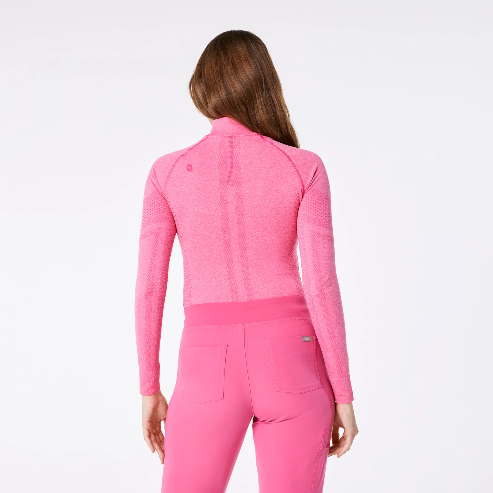women's F'ing Pink Salta Seamless ¼ Zip - Longsleeve Underscrub - Image 4