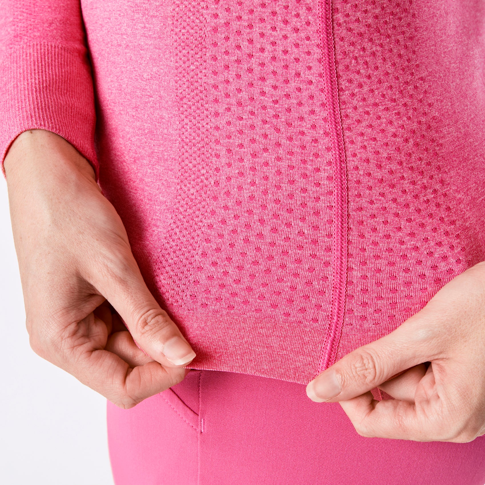 women's F'ing Pink Salta Seamless ¼ Zip - Longsleeve Underscrub - Image 7