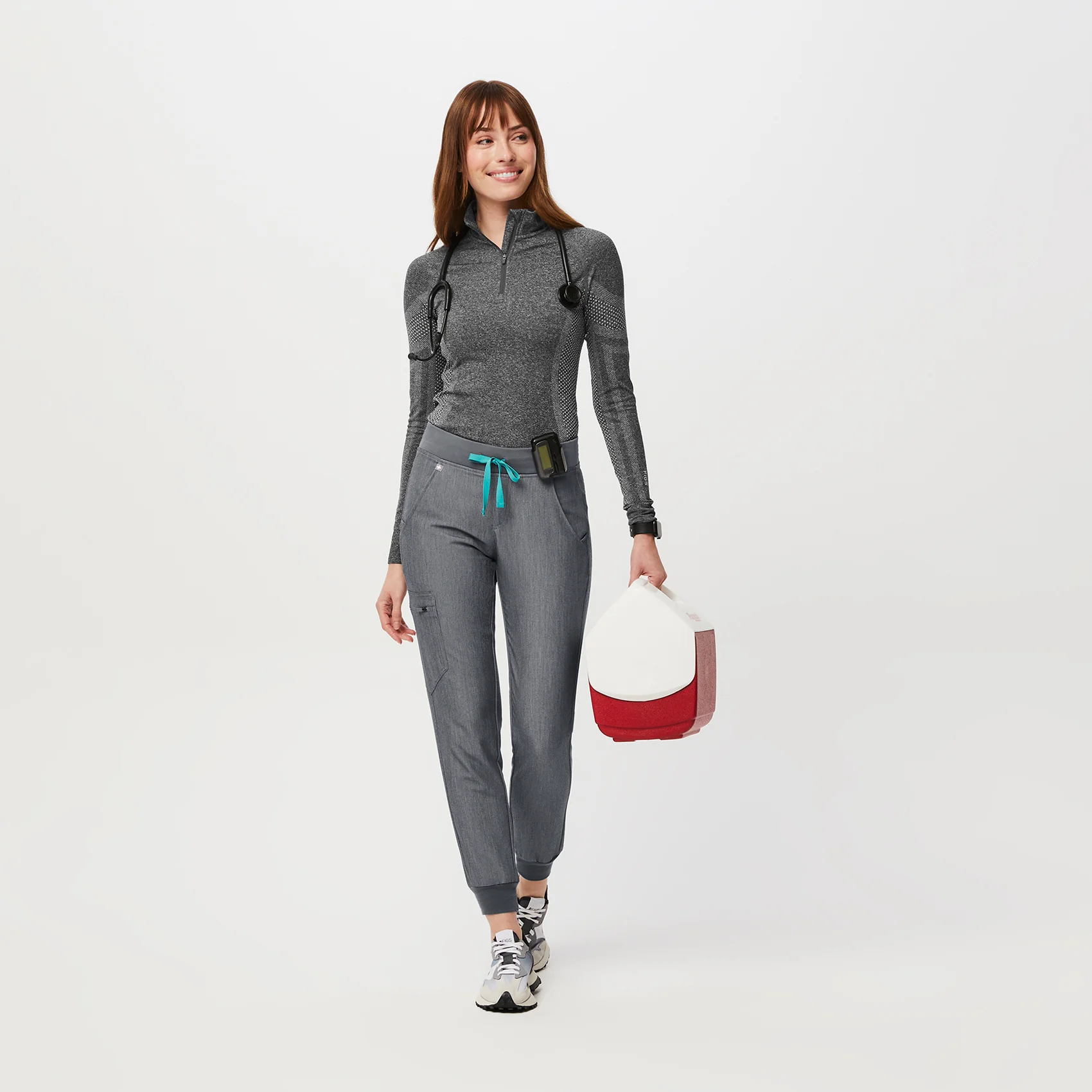women's Graphite Salta Seamless ¼ Zip - Longsleeve Underscrub - Image 2