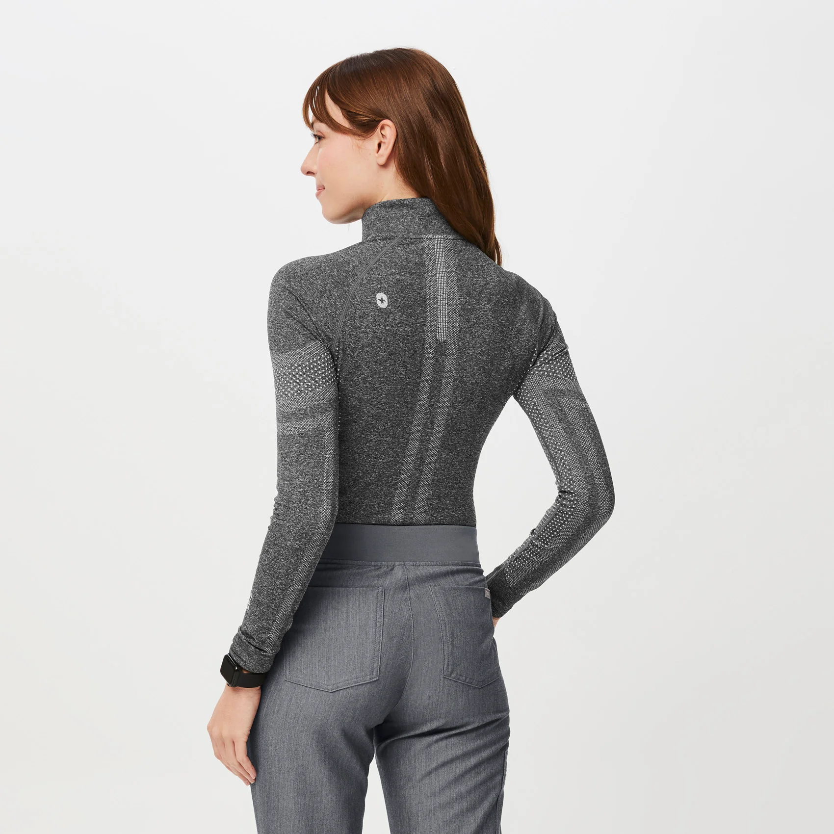women's Graphite Salta Seamless ¼ Zip - Longsleeve Underscrub - Image 4