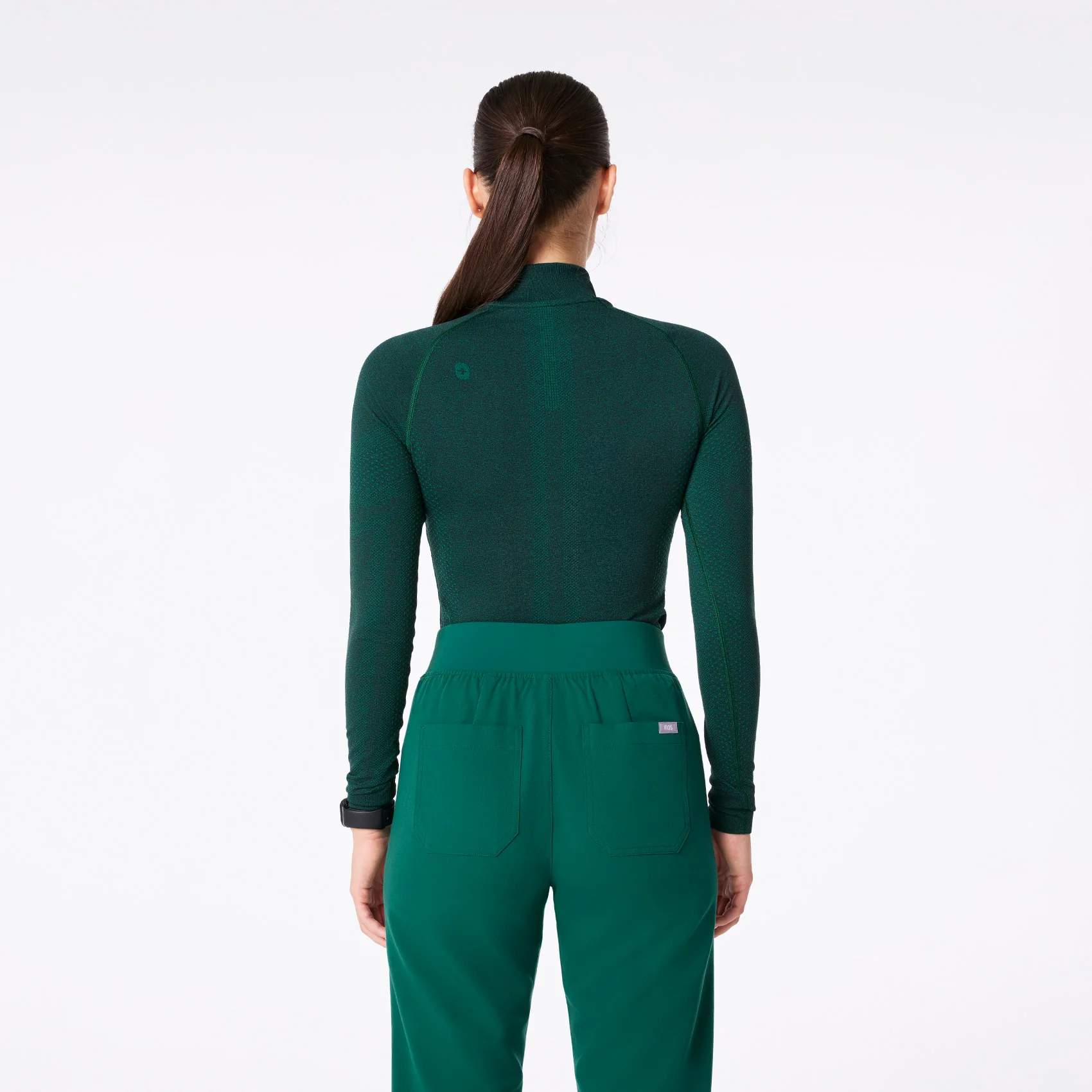 women's Hunter Green Salta Seamless ¼ Zip - Longsleeve Underscrub - Image 4