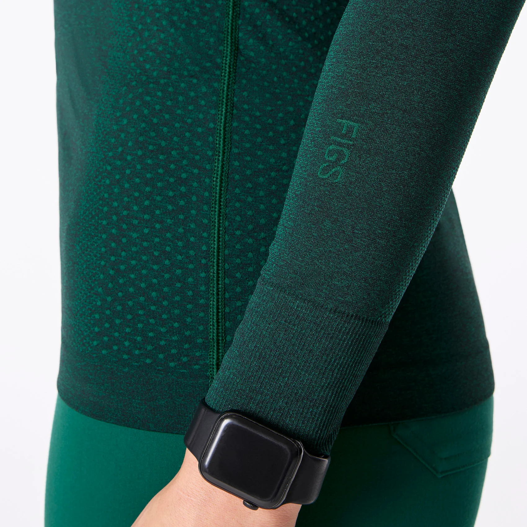 women's Hunter Green Salta Seamless ¼ Zip - Longsleeve Underscrub - Image 7