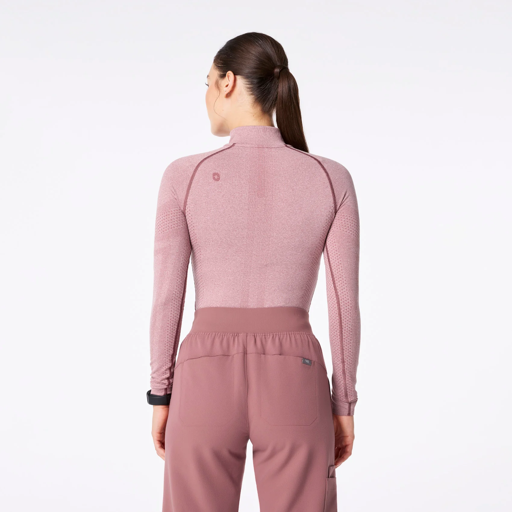 women's Mauve Salta Seamless ¼ Zip - Longsleeve Underscrub - Image 4
