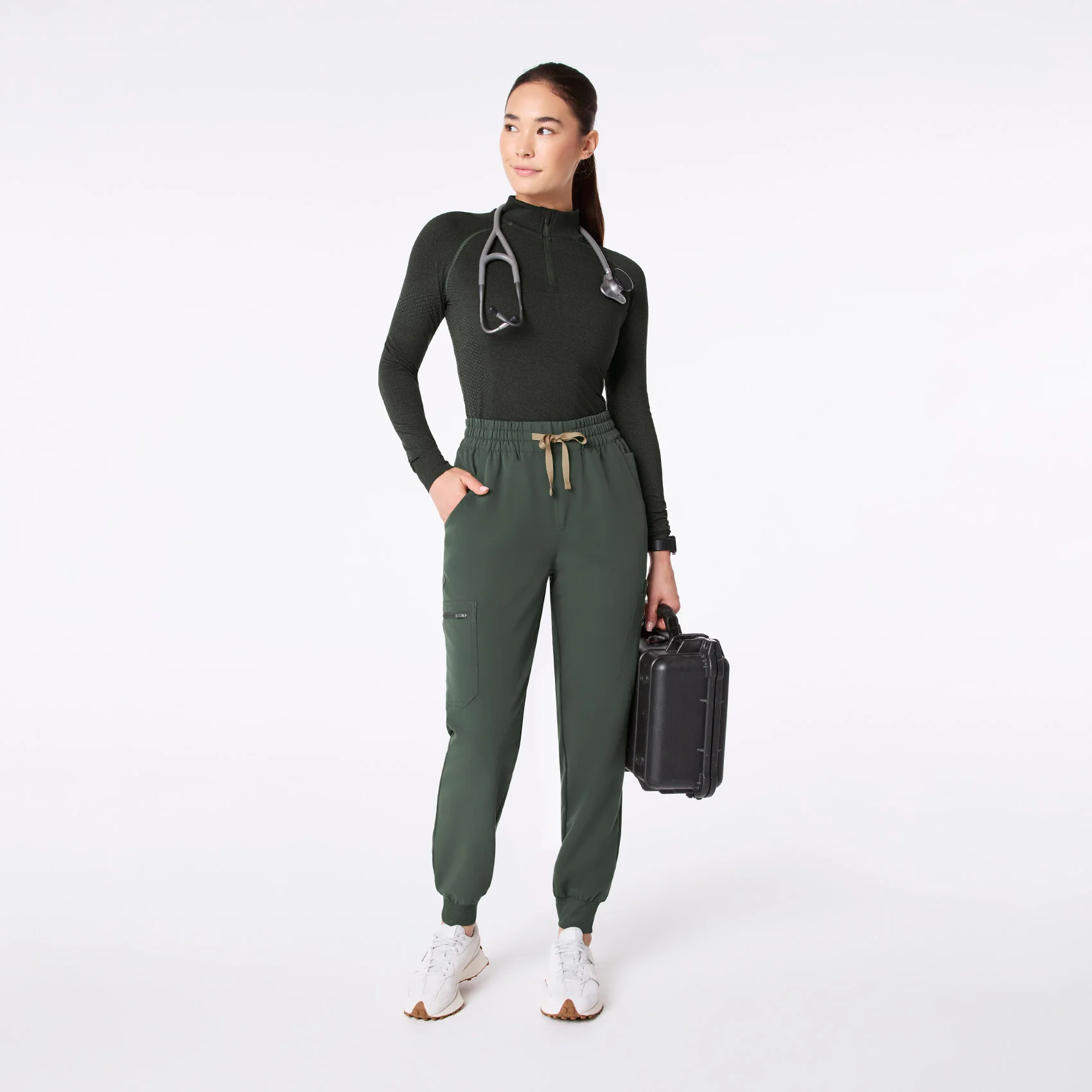 women's Moss Salta Seamless ¼ Zip - Longsleeve Underscrub - Image 2