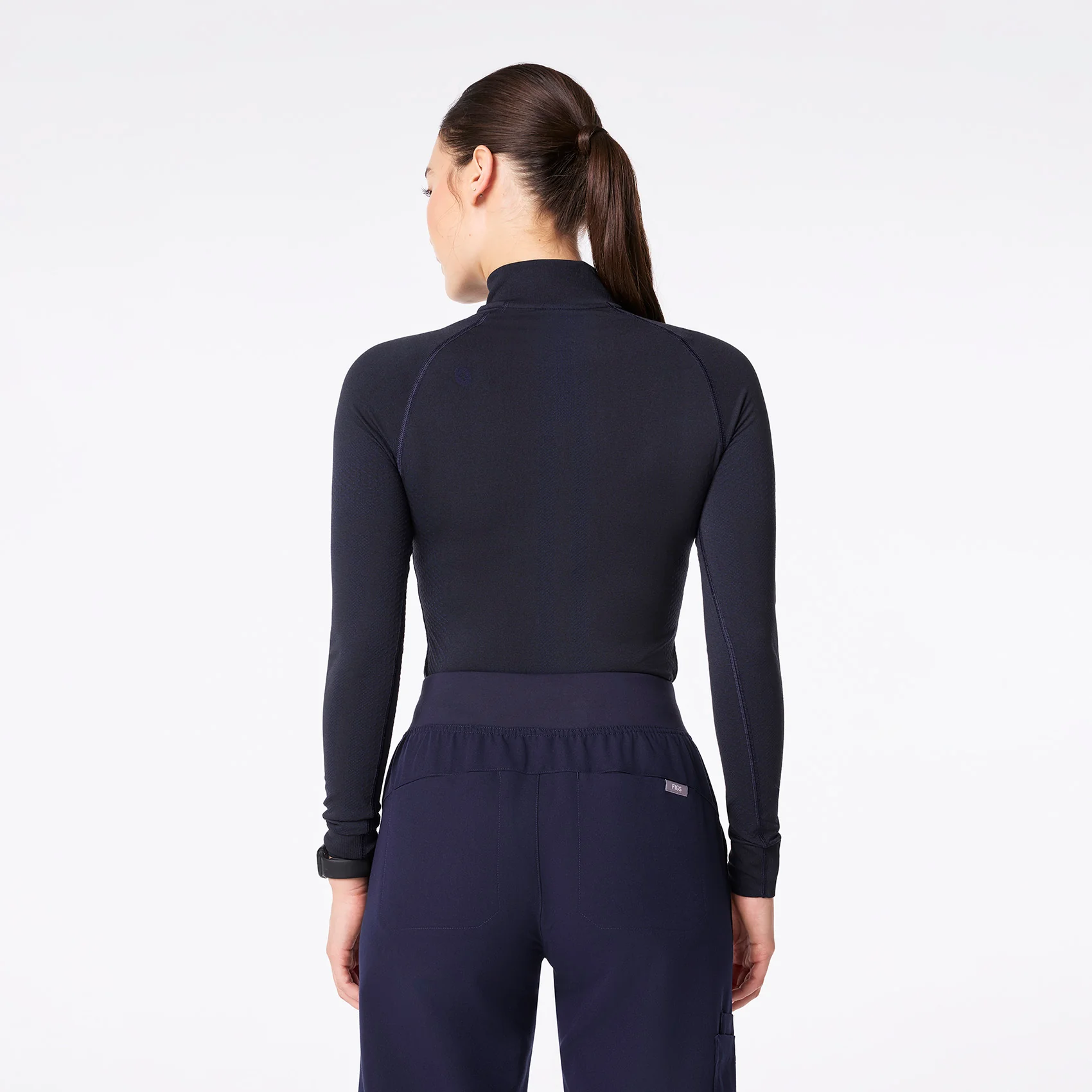 women's Navy Salta Seamless ¼ Zip - Longsleeve Underscrub - Image 4