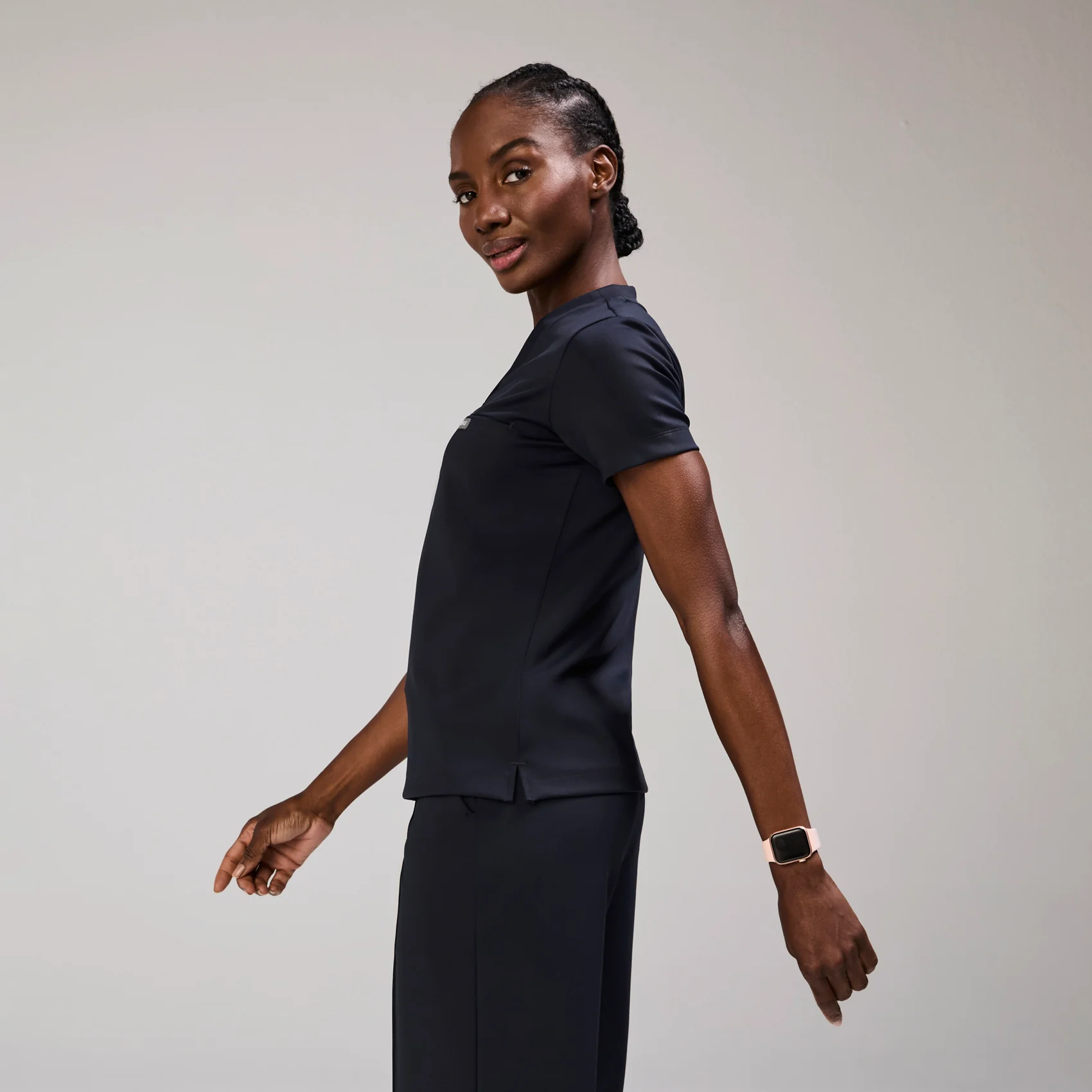 women's Navy Sona FORMx Slim V-Neck - Scrub Top™ - Image 3