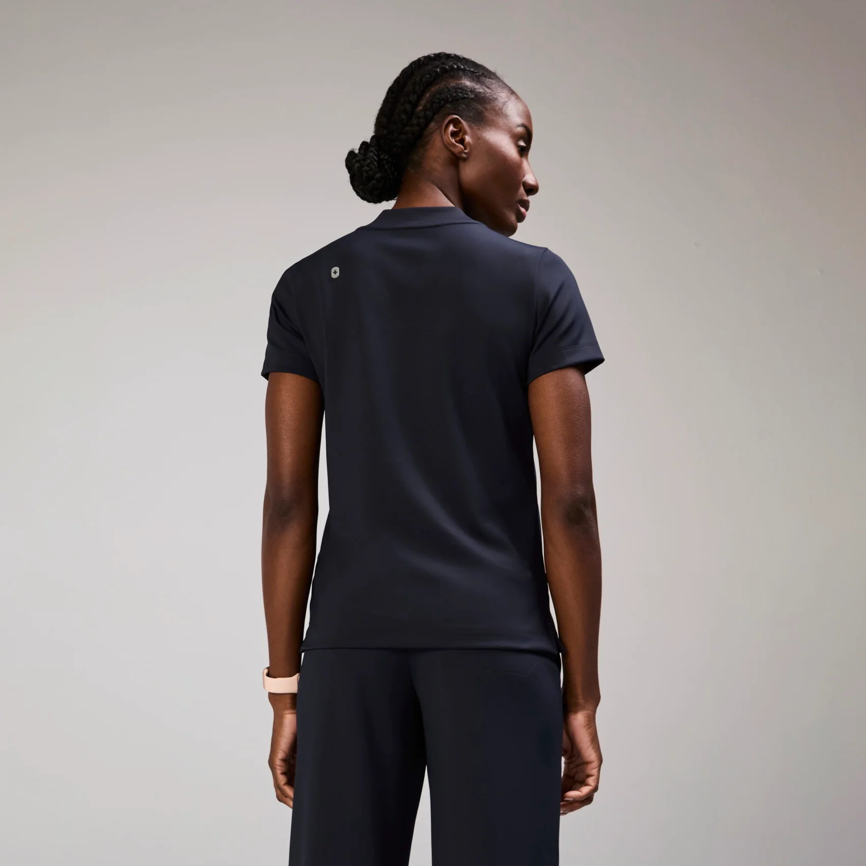 women's Navy Sona FORMx Slim V-Neck - Scrub Top™ - Image 4