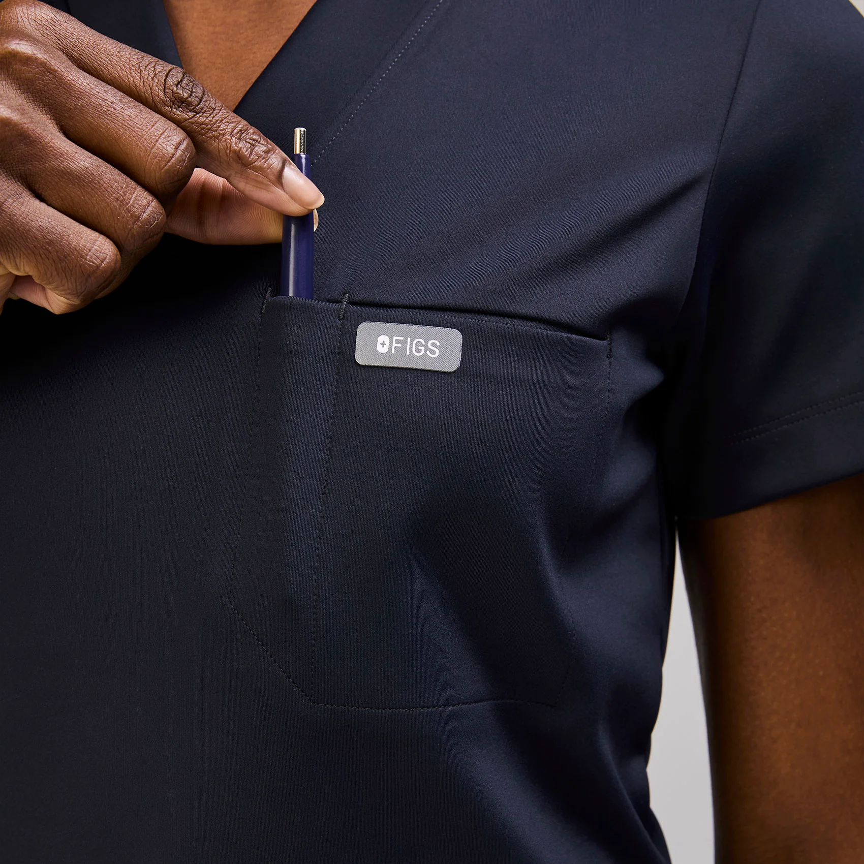 women's Navy Sona FORMx Slim V-Neck - Scrub Top™ - Image 7
